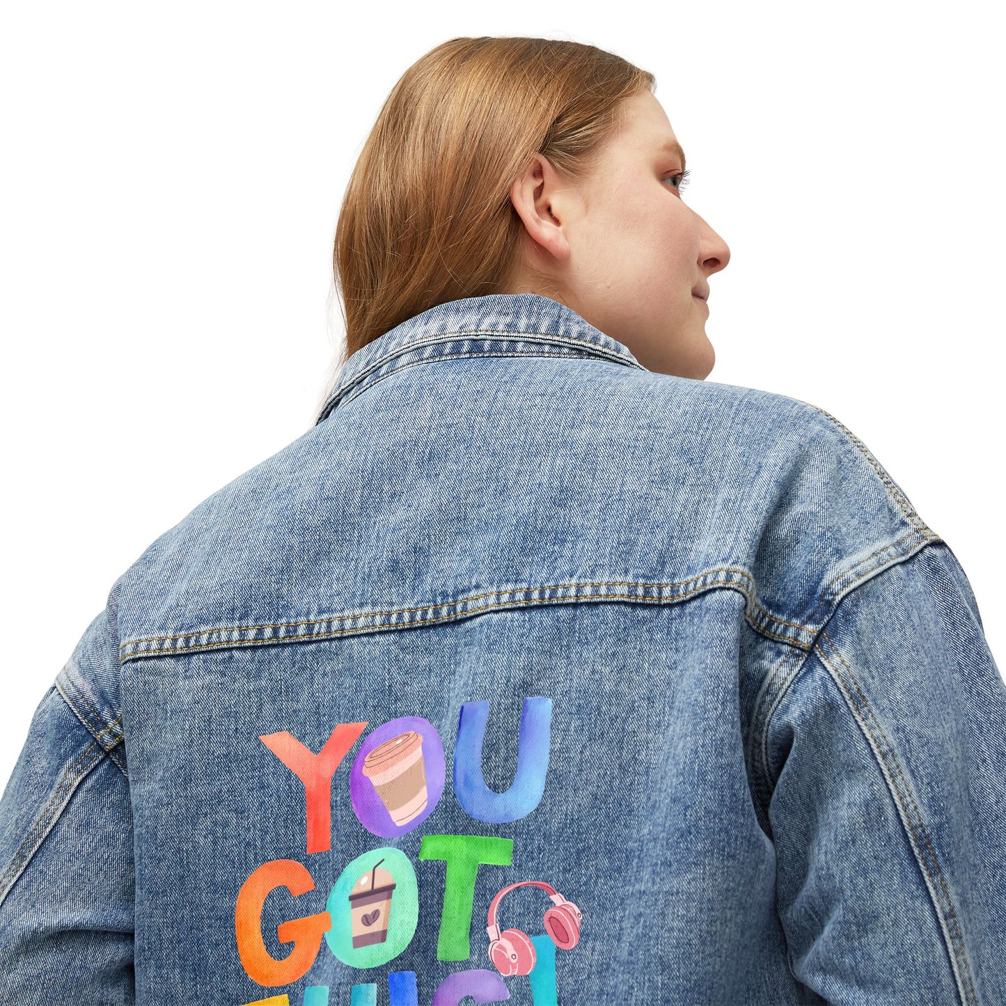 💪☕ You Got This Denim Jacket USA | Motivational Women’s Coffee Jean Jacket