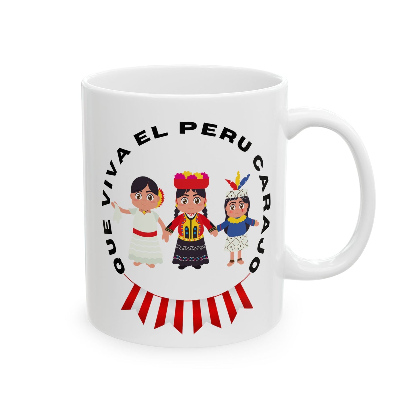 Best Peruvian Ceramic Coffee Mug, (11oz, 15oz) "PERU Costa, Sierra y Selva"