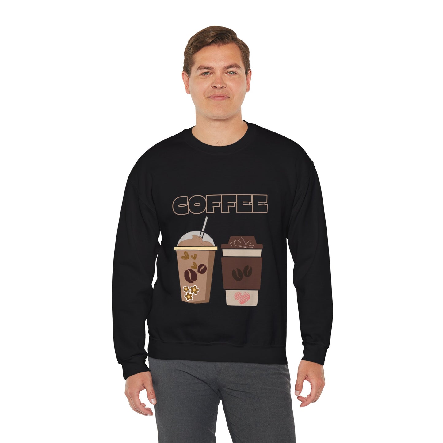 ☕ Coffee Cups Sweatshirt USA | Cozy Unisex Coffee Lover Sweater