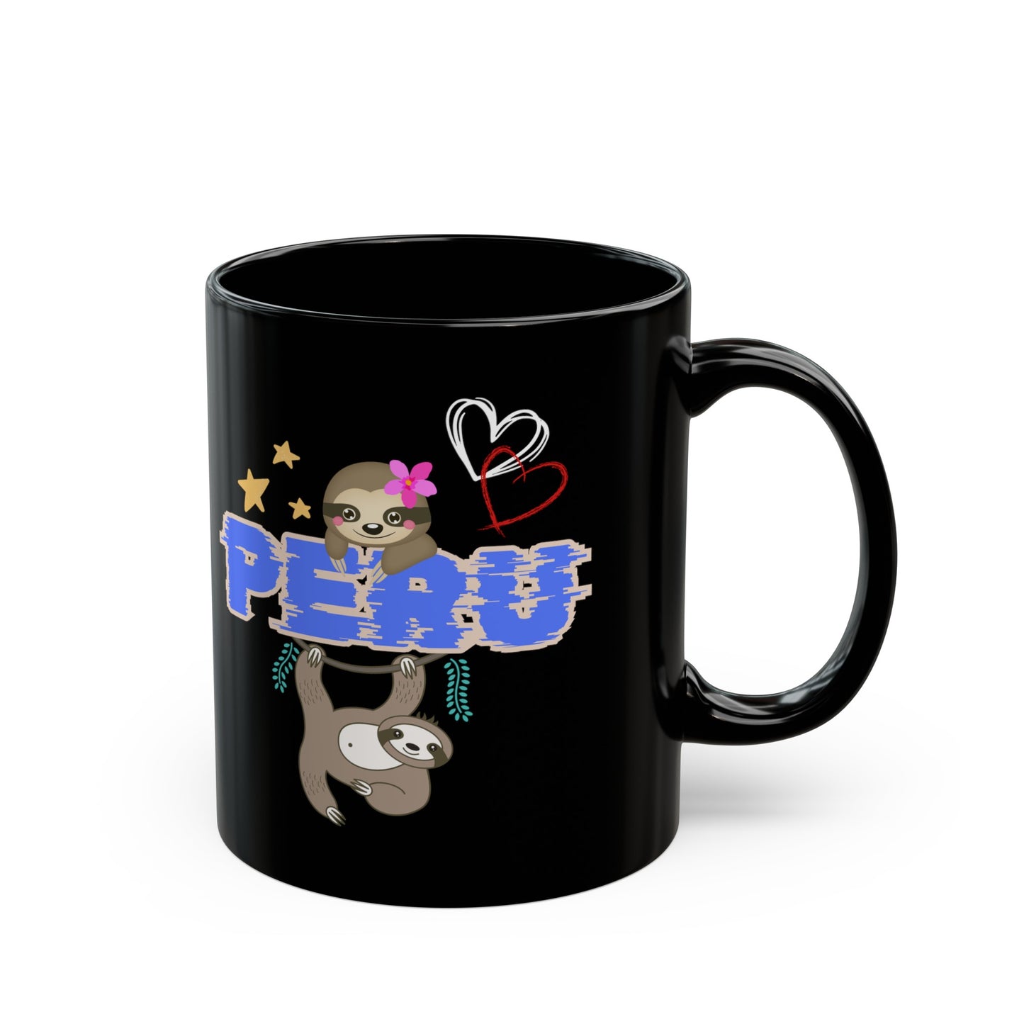 Best Peruvian Coffee Black Mug (11oz, 15oz) "Peru Jungle Perezozo"