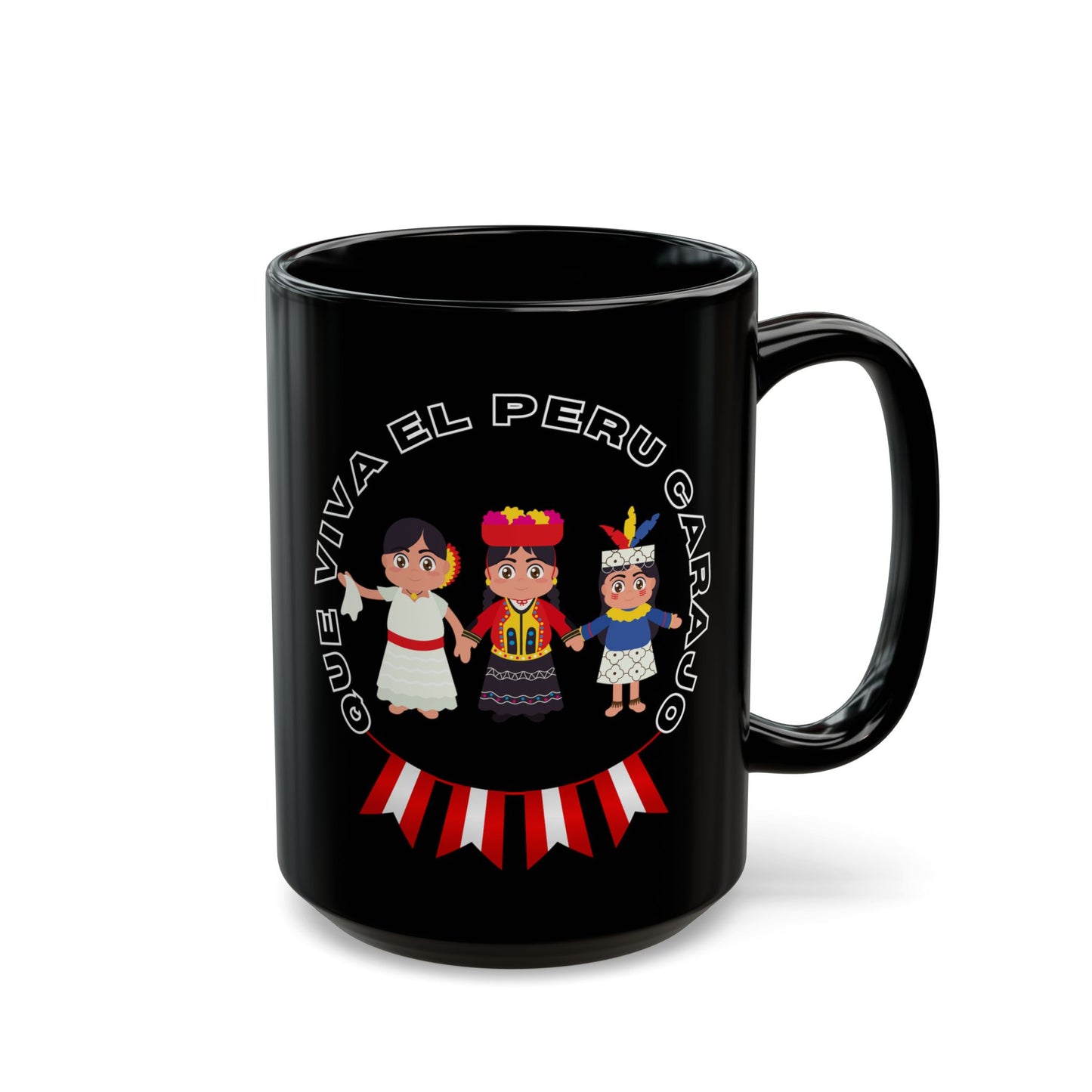 Peruvian Coffee Black Mug (11oz, 15oz) "PERU Costa, Sierra y selva"