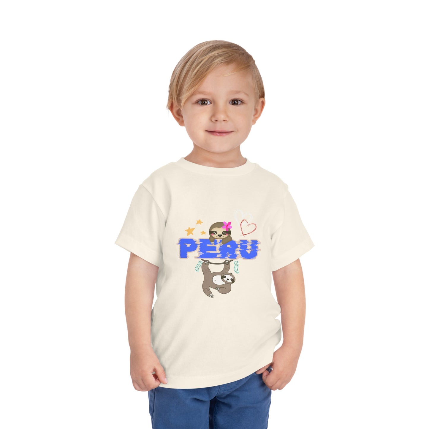 Best PeruvianToddler Short Sleeve Tee "Peruvian Jungle Perezozo"