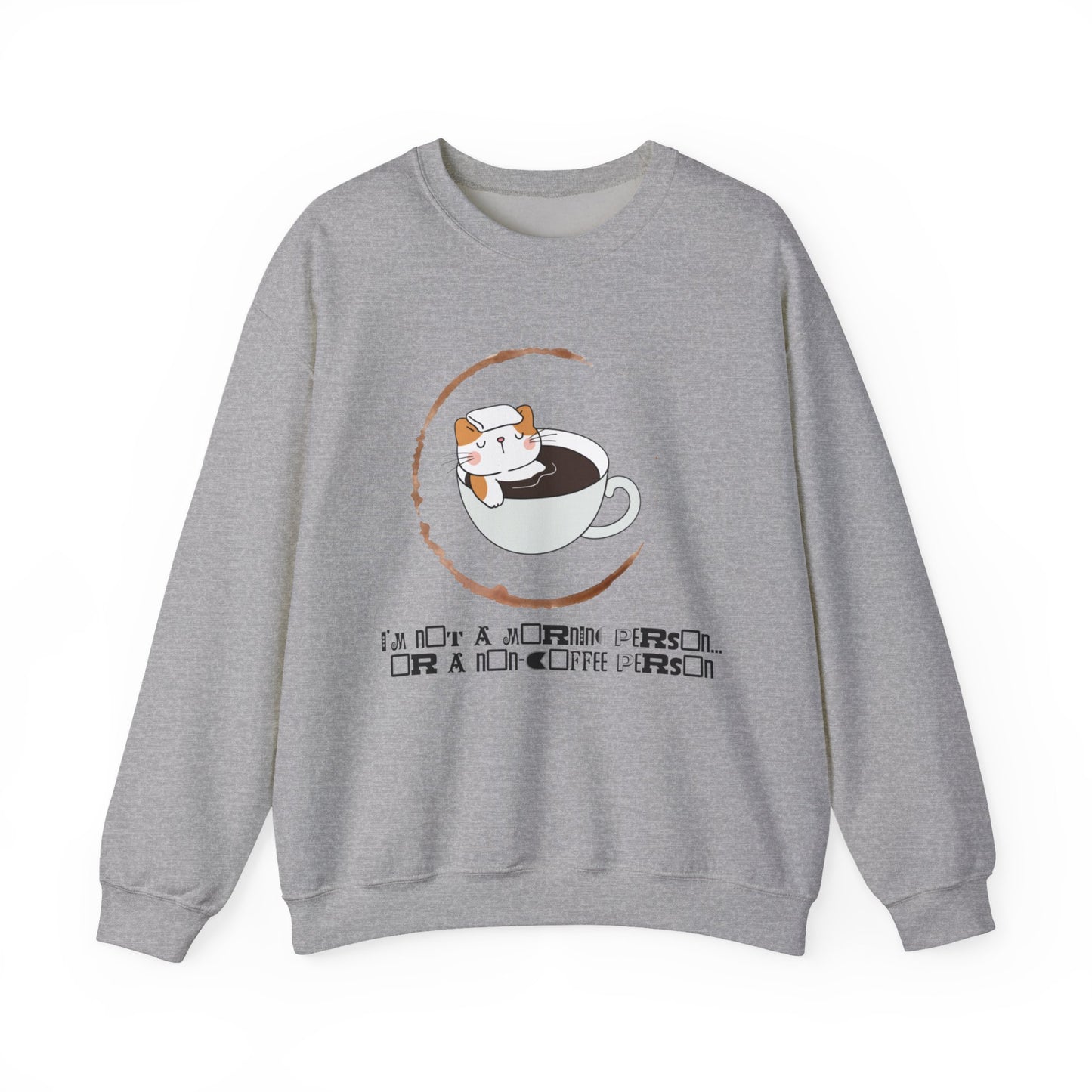 π±β Not a Morning Person Coffee Cat Sweatshirt USA | Funny Unisex Coffee Sweater