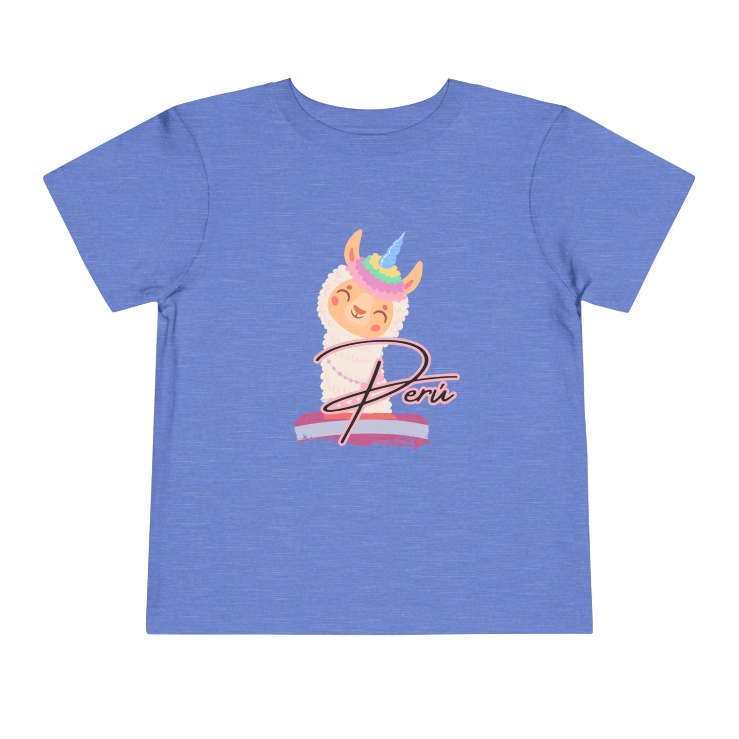 Best PeruvianToddler Short Sleeve Tee "Peru Llama Rainbow"