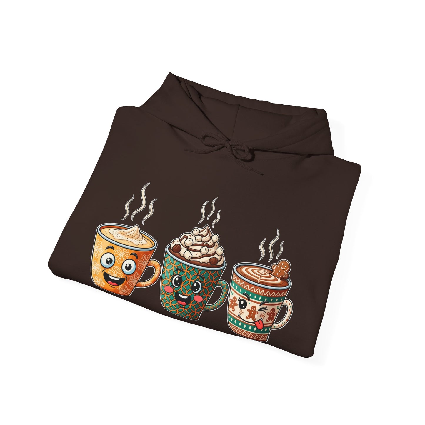Festive Coffee Cups Hoodie USA πβ β Unisex Holiday Coffee Hoodie with Fun Designs