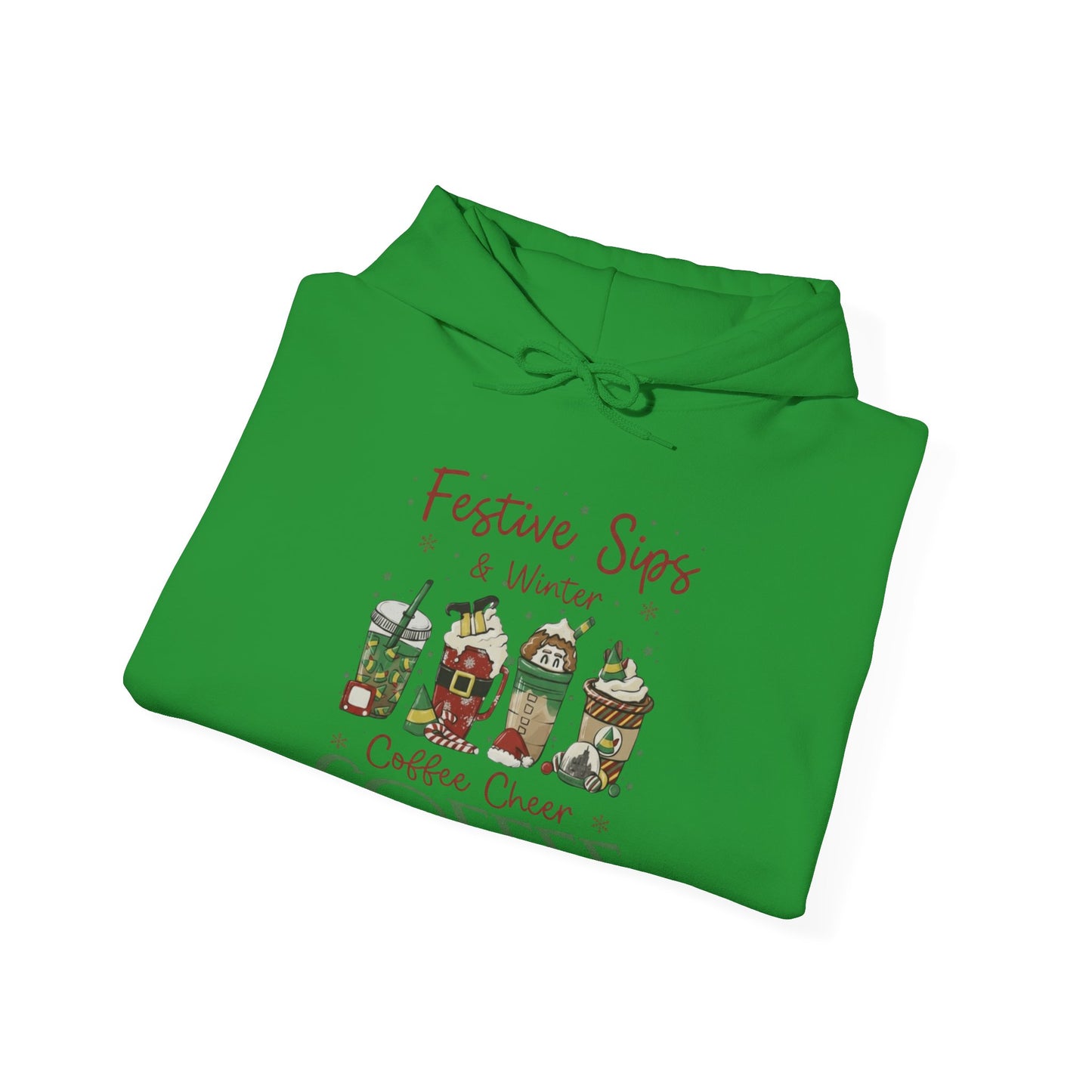 Festive Sips & Winter Coffee Cheer Hoodie USA ❄️☕ – Unisex Holiday Coffee Hoodie