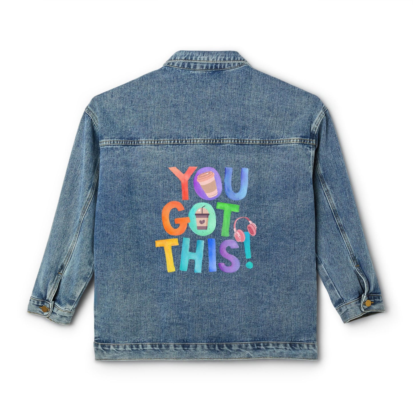 💪☕ You Got This Denim Jacket USA | Motivational Women’s Coffee Jean Jacket