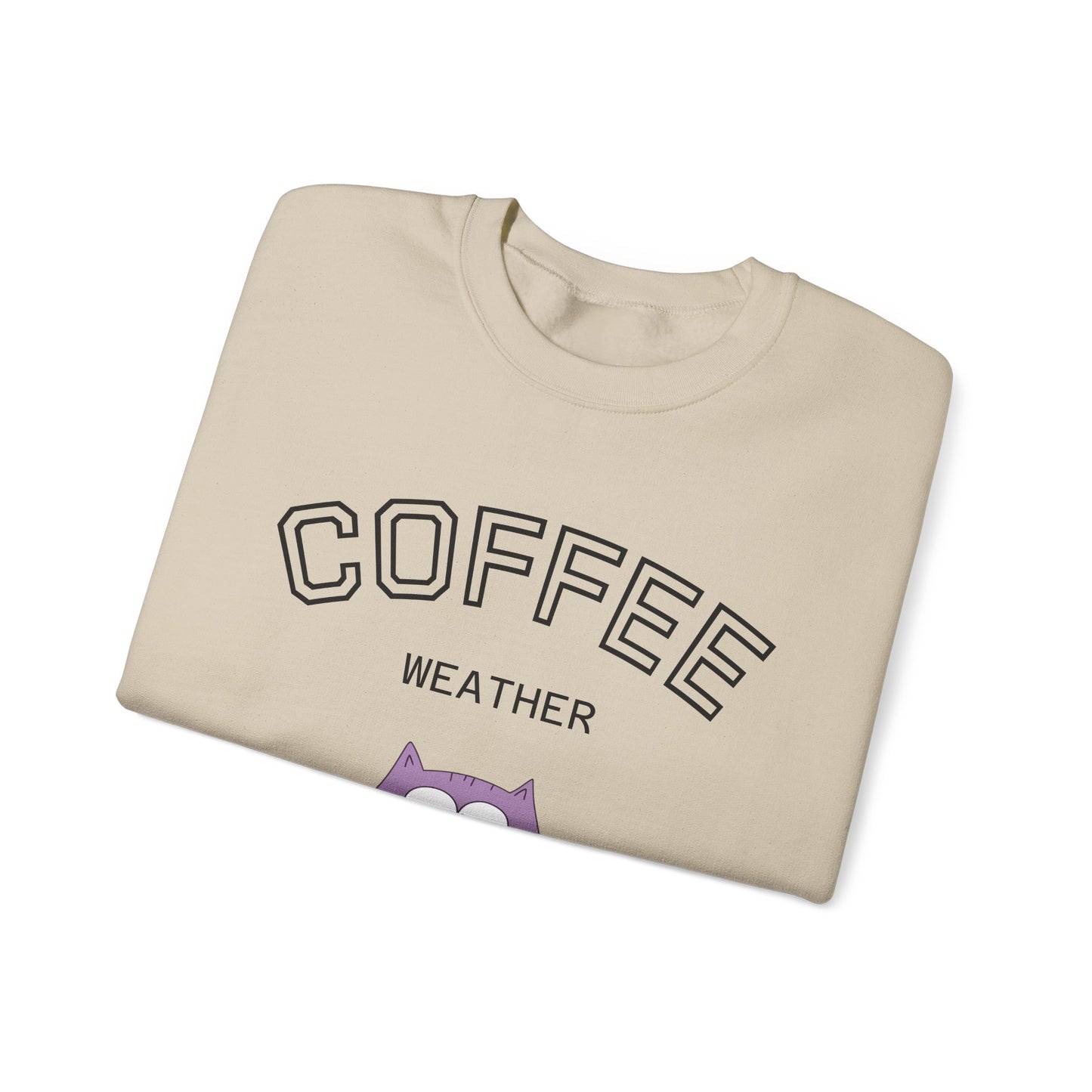 πΎβ Coffee Weather Cat Sweatshirt USA | Eco-Friendly Unisex Coffee Sweater