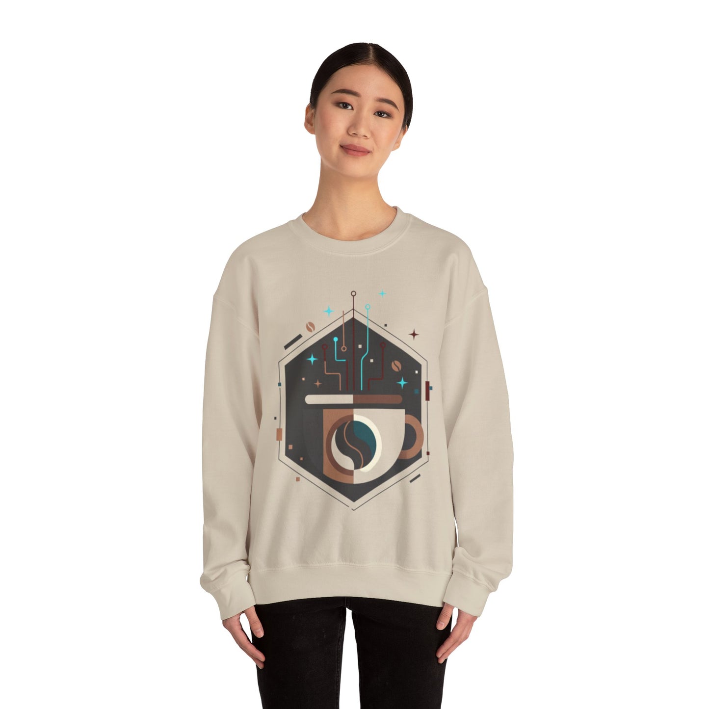 ⚡☕ Tech Coffee Circuit Sweatshirt USA | Eco-Friendly Unisex Coffee Sweater