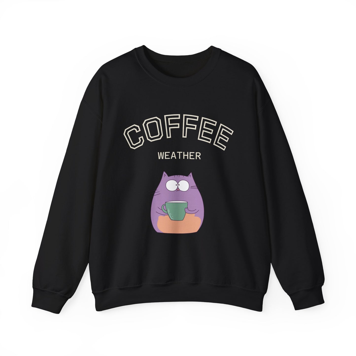 πΎβ Coffee Weather Cat Sweatshirt USA | Eco-Friendly Unisex Coffee Sweater
