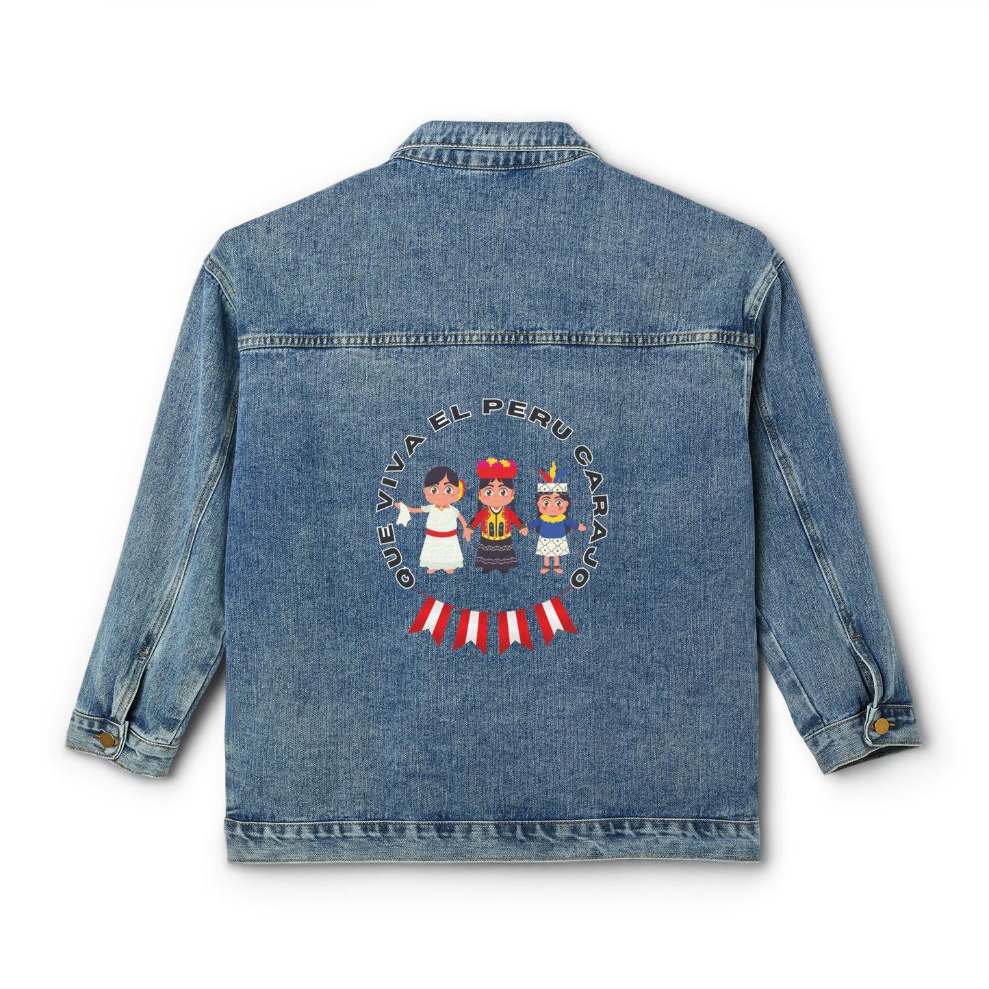 Best Peruvian Women's Denim Jacket "Peru Costa, Sierra y Selva"