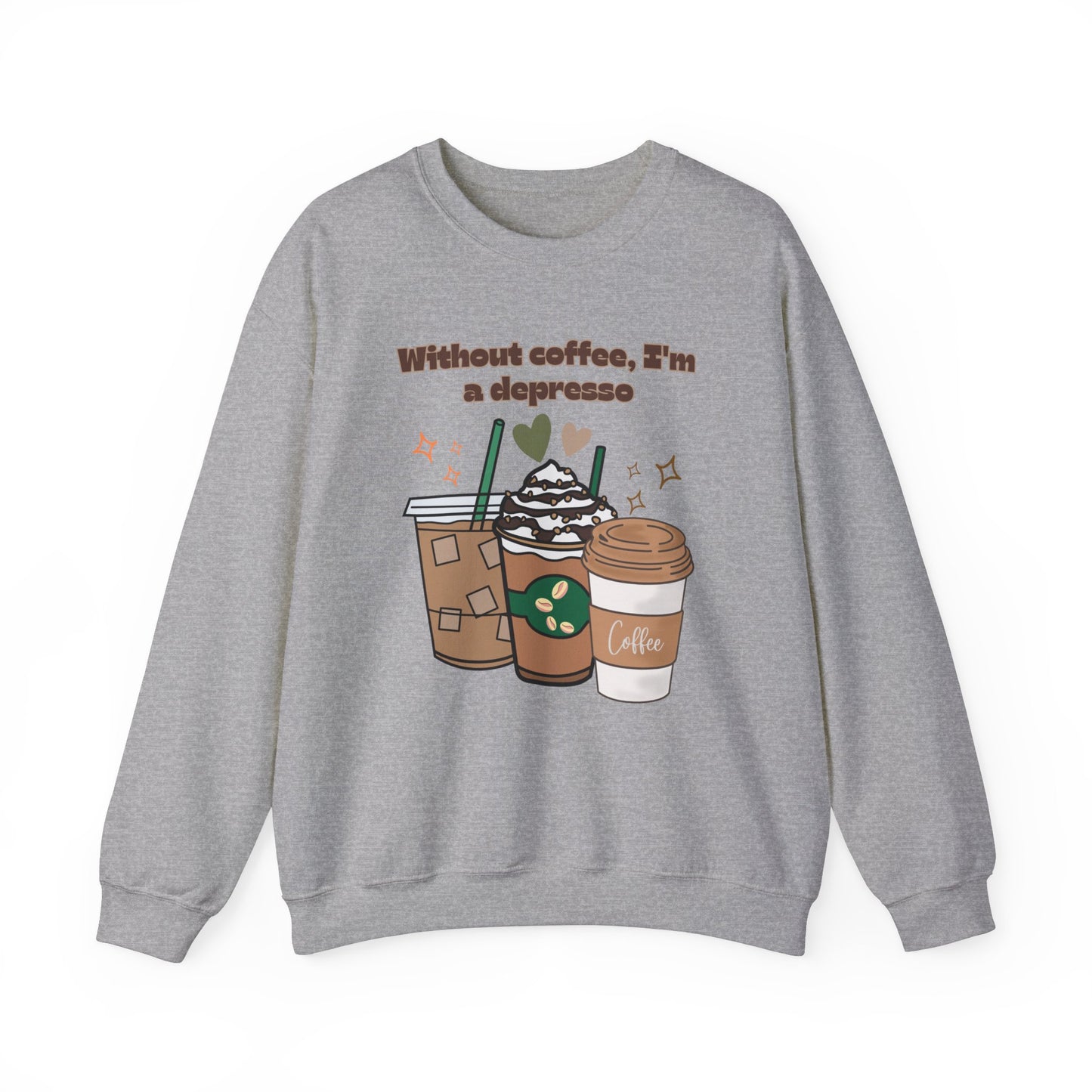 βπ Depresso Coffee Sweatshirt USA | Funny Unisex Coffee Sweater
