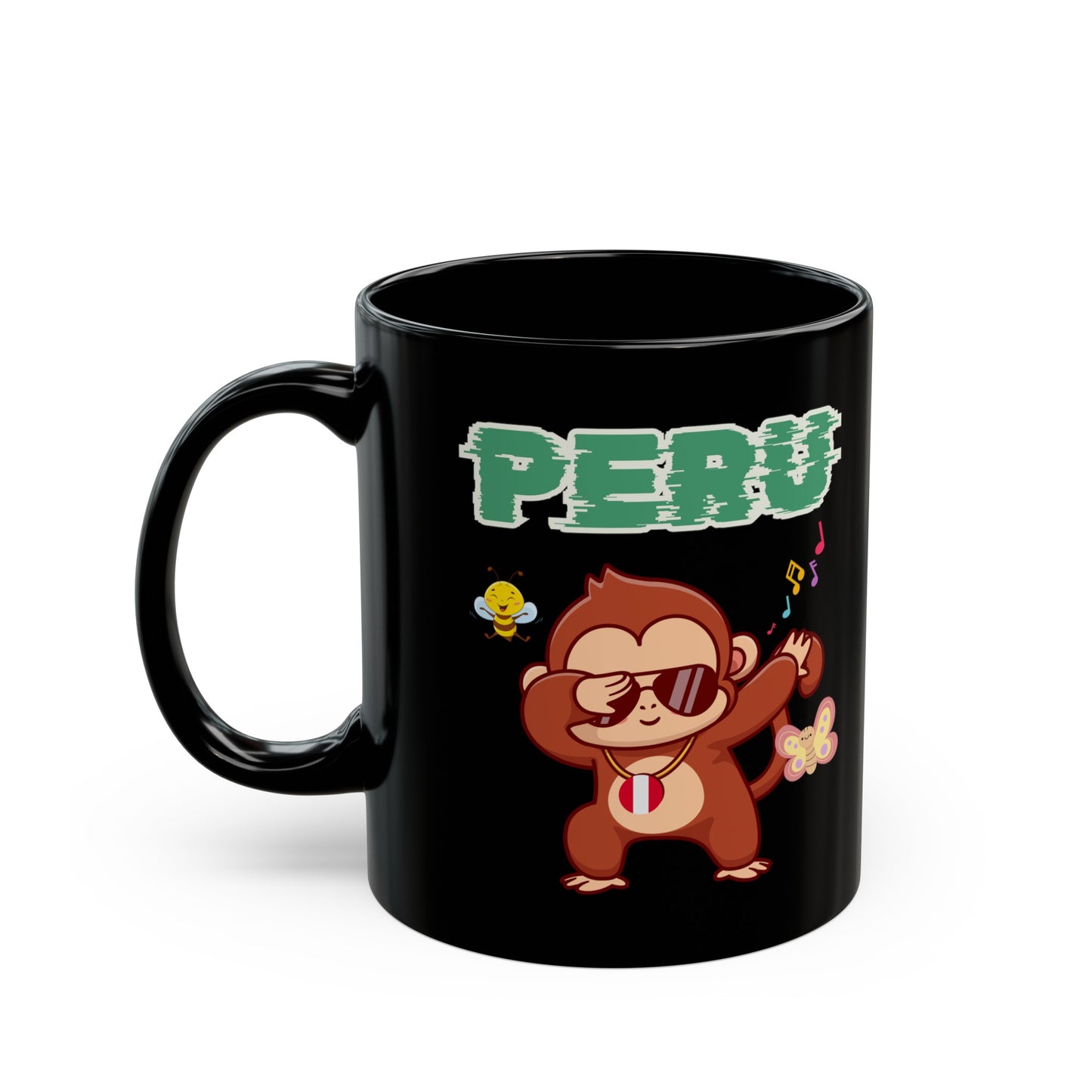 Best Peruvian Coffee Black Mug (11oz, 15oz) "Peru Jungle Party"