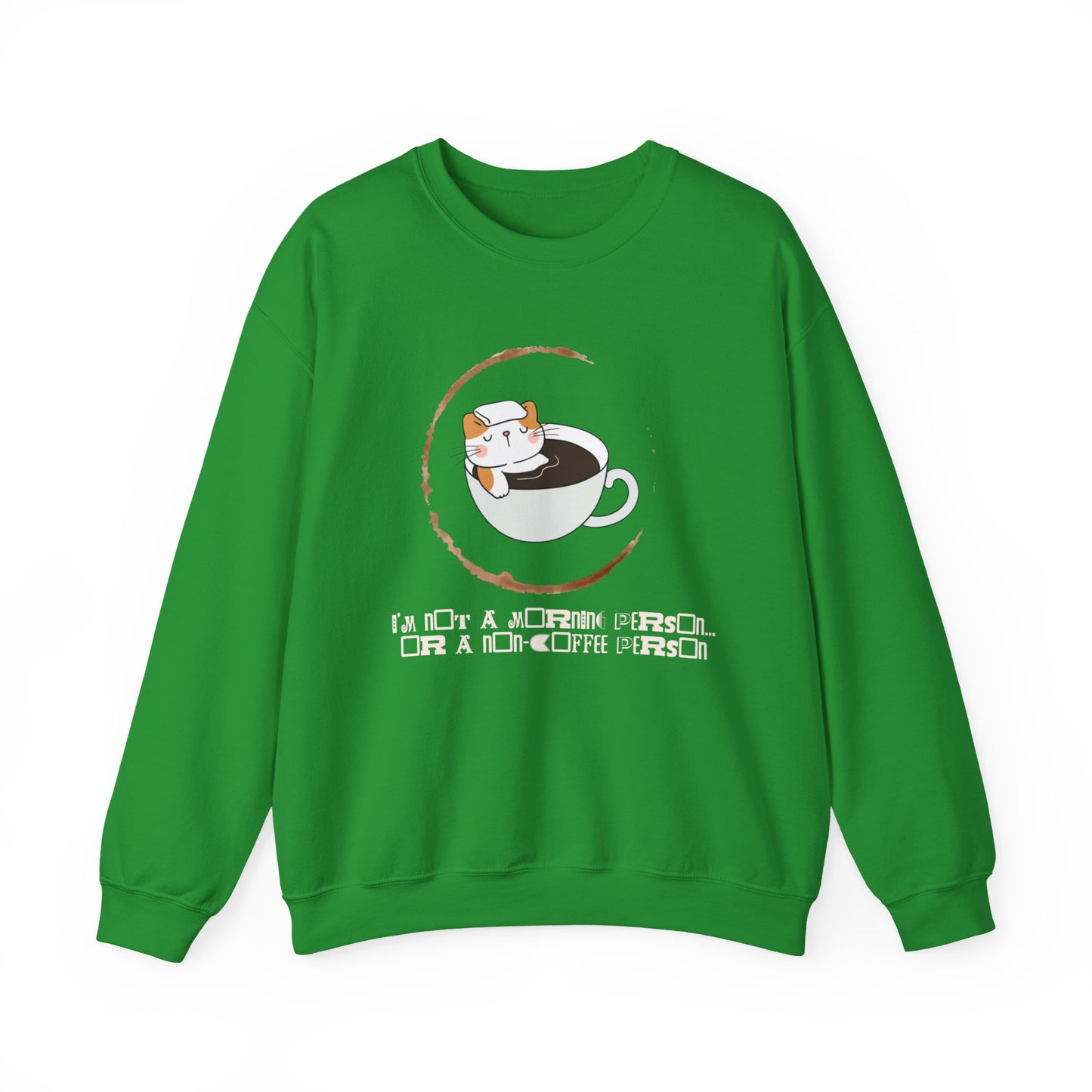 π±β Not a Morning Person Coffee Cat Sweatshirt USA | Funny Unisex Coffee Sweater