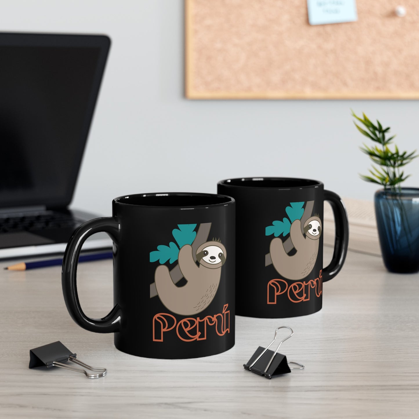 Best Peruvian Coffee Black Mug (11oz, 15oz) "Peru Perezozo"