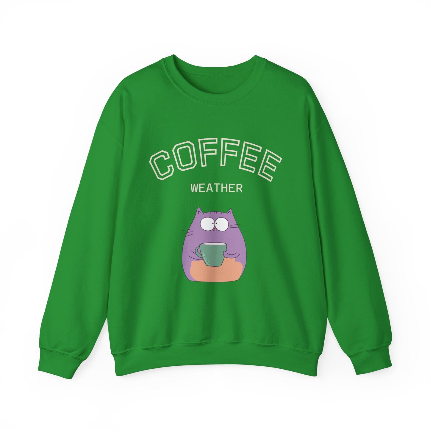 πΎβ Coffee Weather Cat Sweatshirt USA | Eco-Friendly Unisex Coffee Sweater
