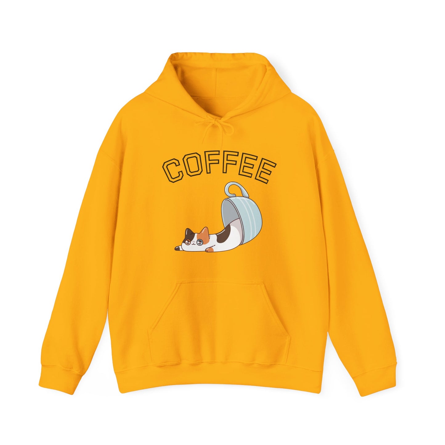 Coffee Cat Hoodie (Unisex) – Cute Cat in Coffee Mug Graphic, Hoodie for Coffee Lovers (USA Only)