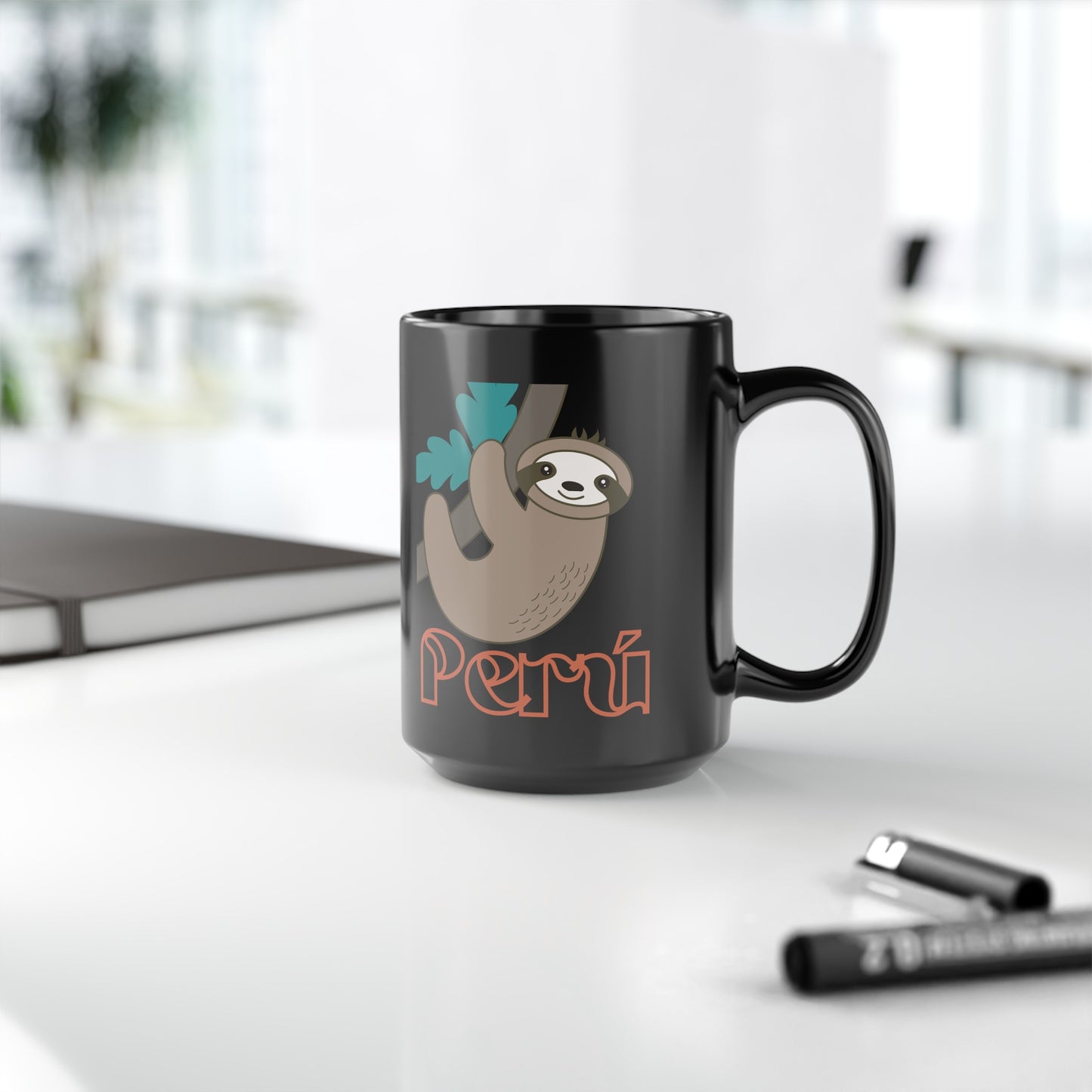 Best Peruvian Coffee Black Mug (11oz, 15oz) "Peru Perezozo"