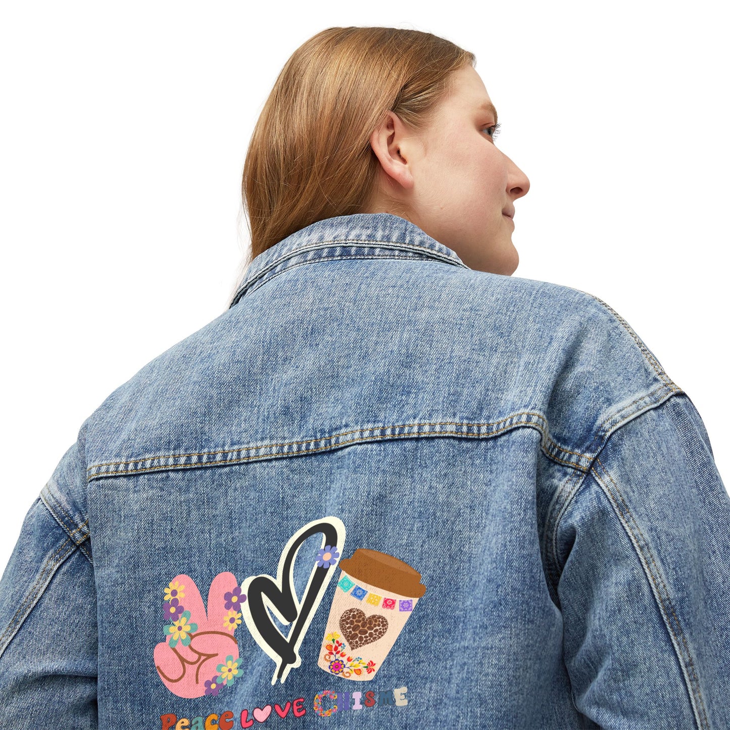 👖☕ Peace Love Coffee Denim Jacket USA | Women’s Relaxed Fit Coffee Jacket