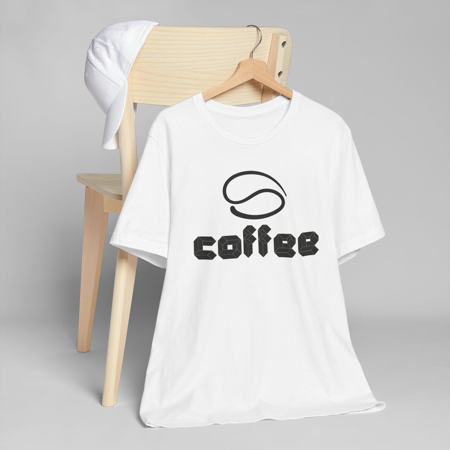 Geometric Coffee Logo T-Shirt – Modern Coffee Bean Graphic Tee for Coffee Lovers (USA Only)