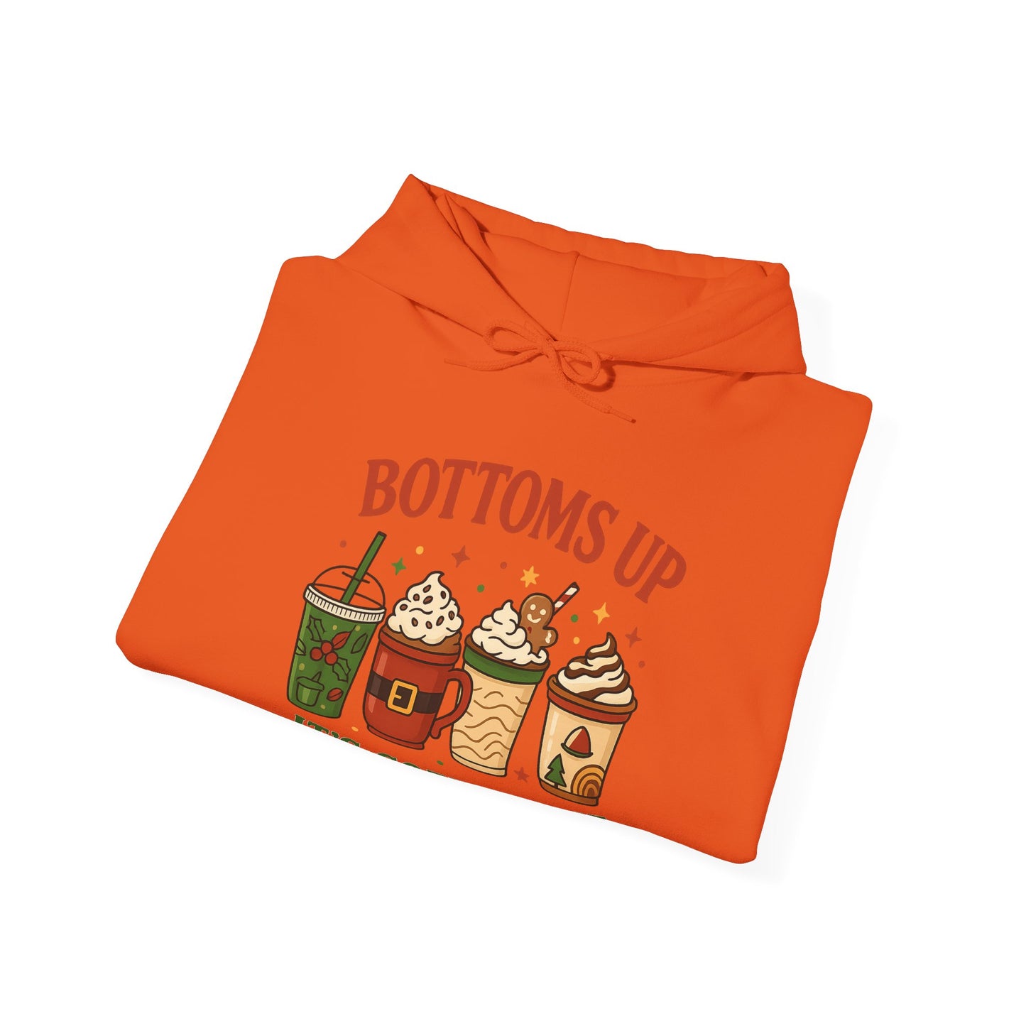 Bottoms Up Coffee Time Hoodie USA ☕ – Unisex Hoodie for Coffee Lovers