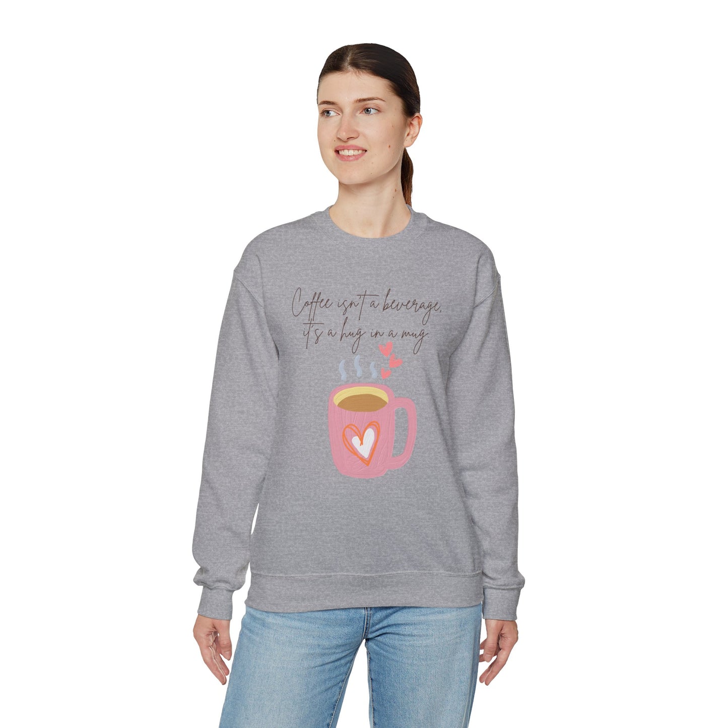 ☕ Coffee Hug in a Mug Sweatshirt USA | Cozy Unisex Sweater for Coffee Lovers