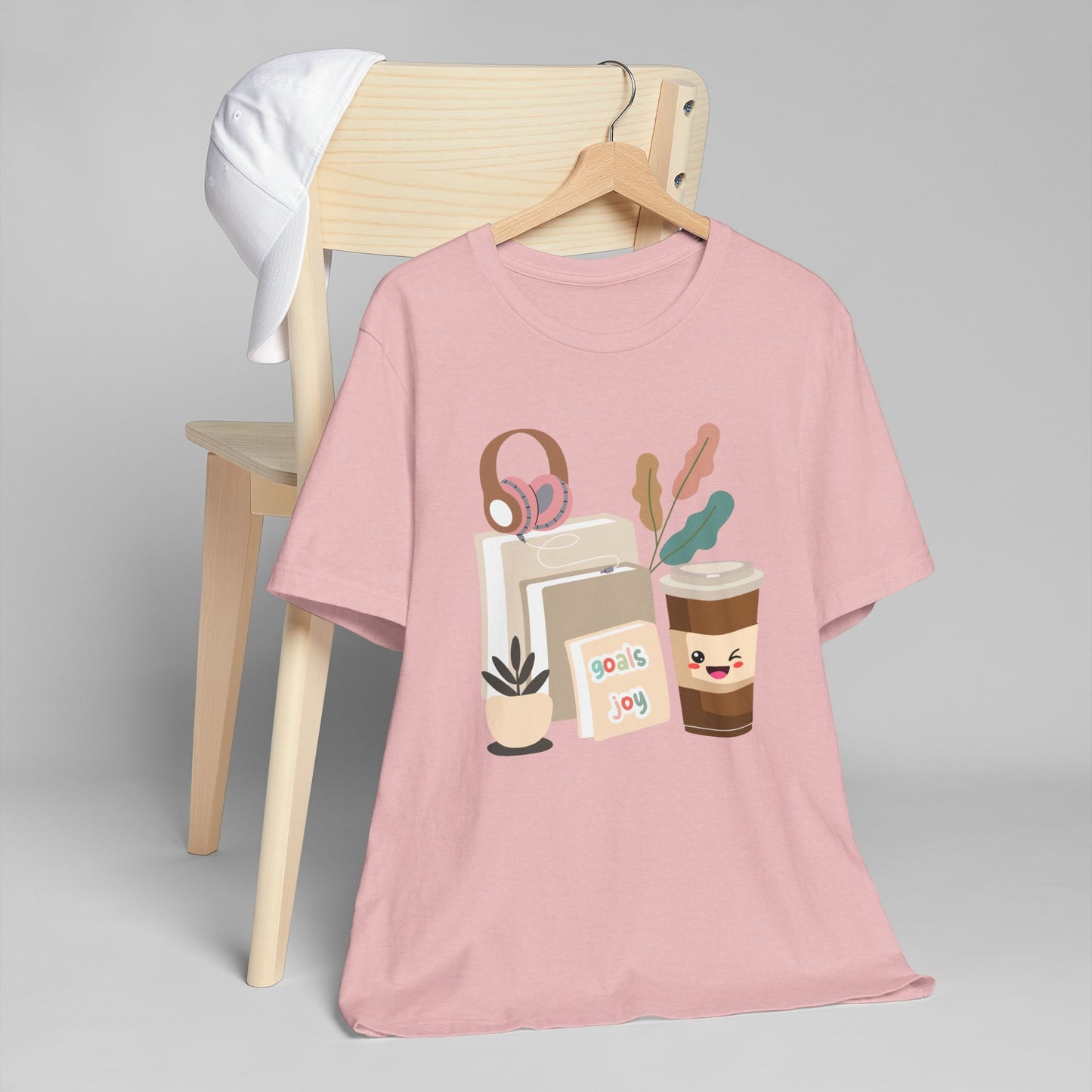 Goals & Joy Coffee T-Shirt – Cute Motivational Graphic Tee for Coffee Lovers (USA Only)