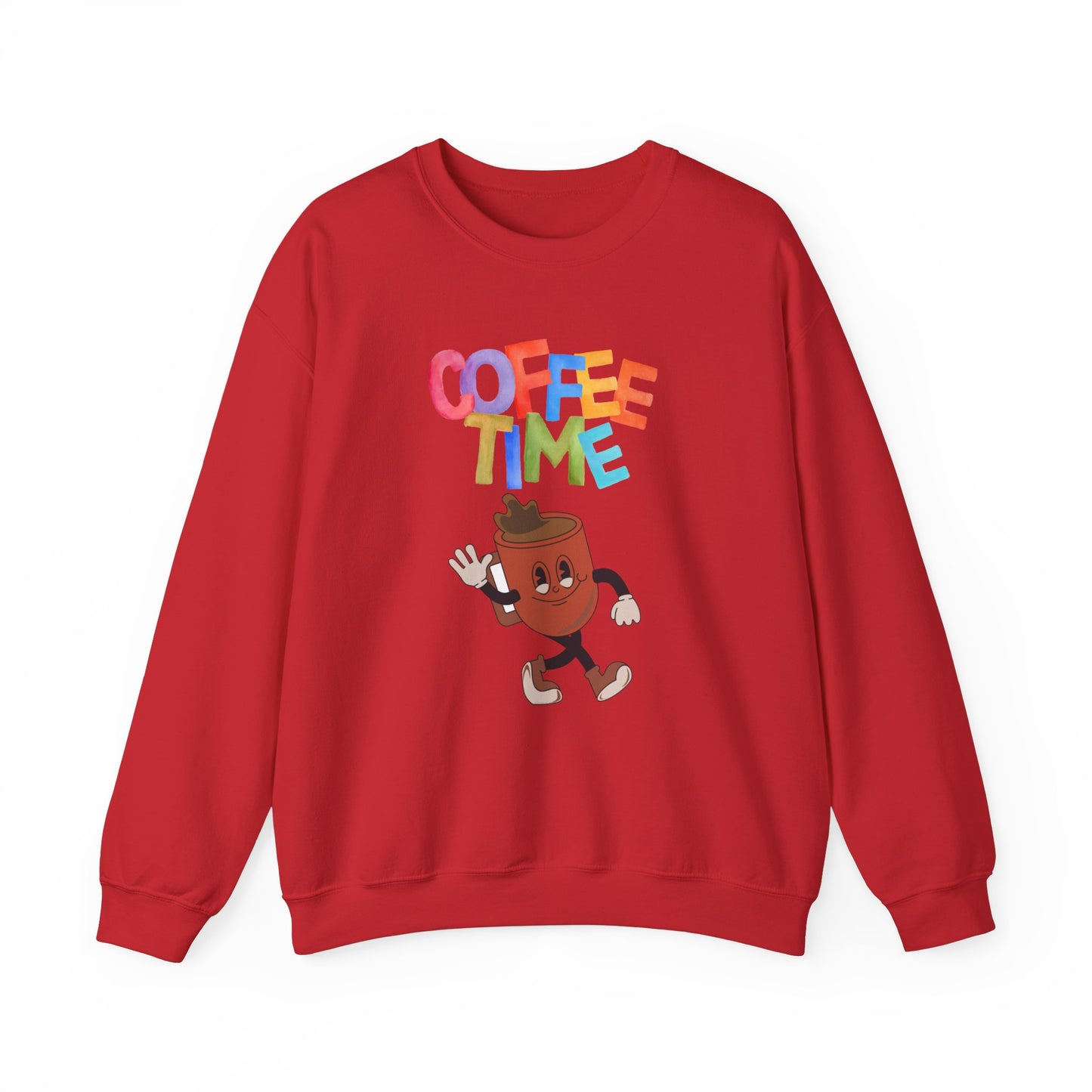 ☕ Coffee Time Sweatshirt USA | Retro Unisex Sweater for Coffee Lovers