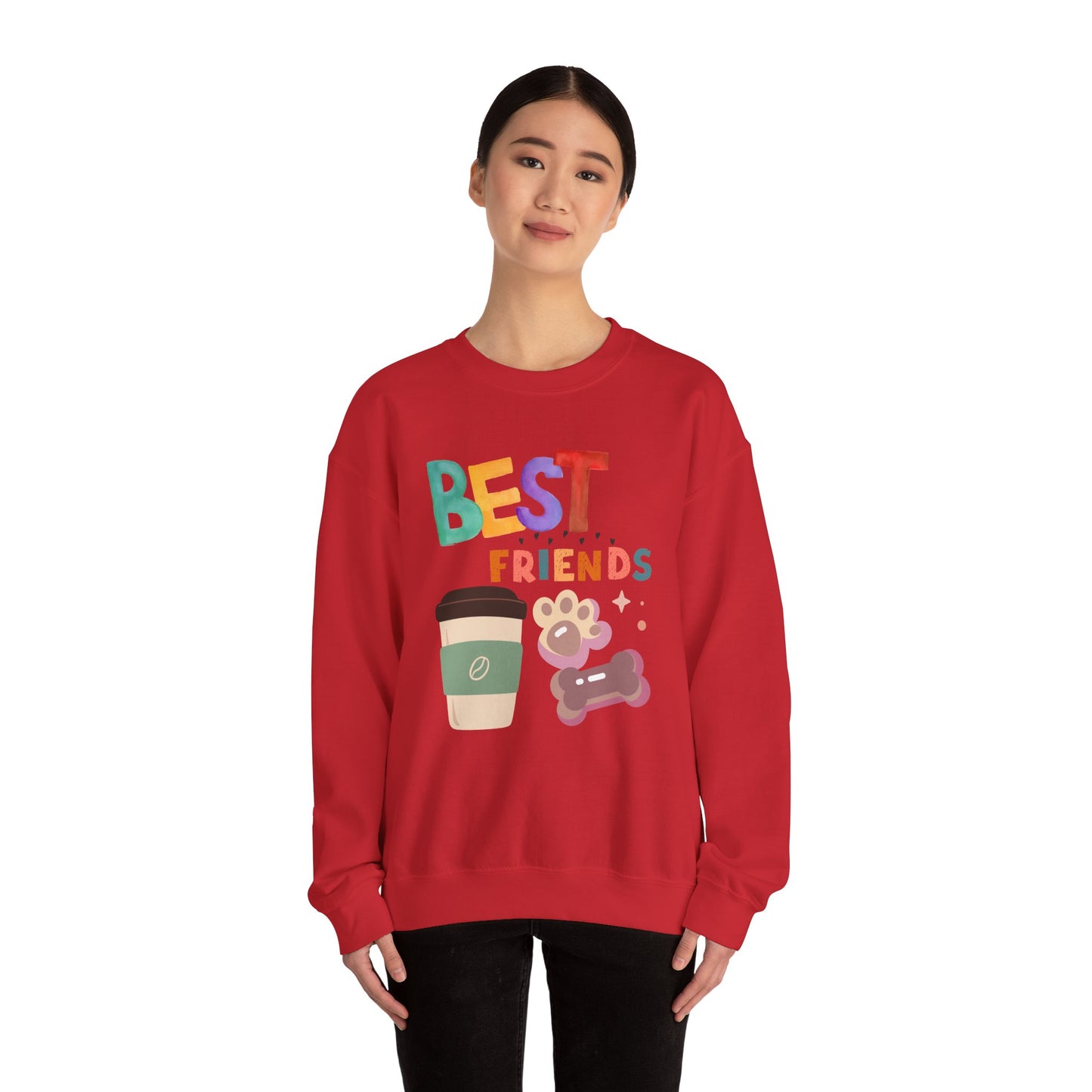 ๐พ Best Friends Coffee & Dog Sweatshirt USA | Unisex Cozy Sweater