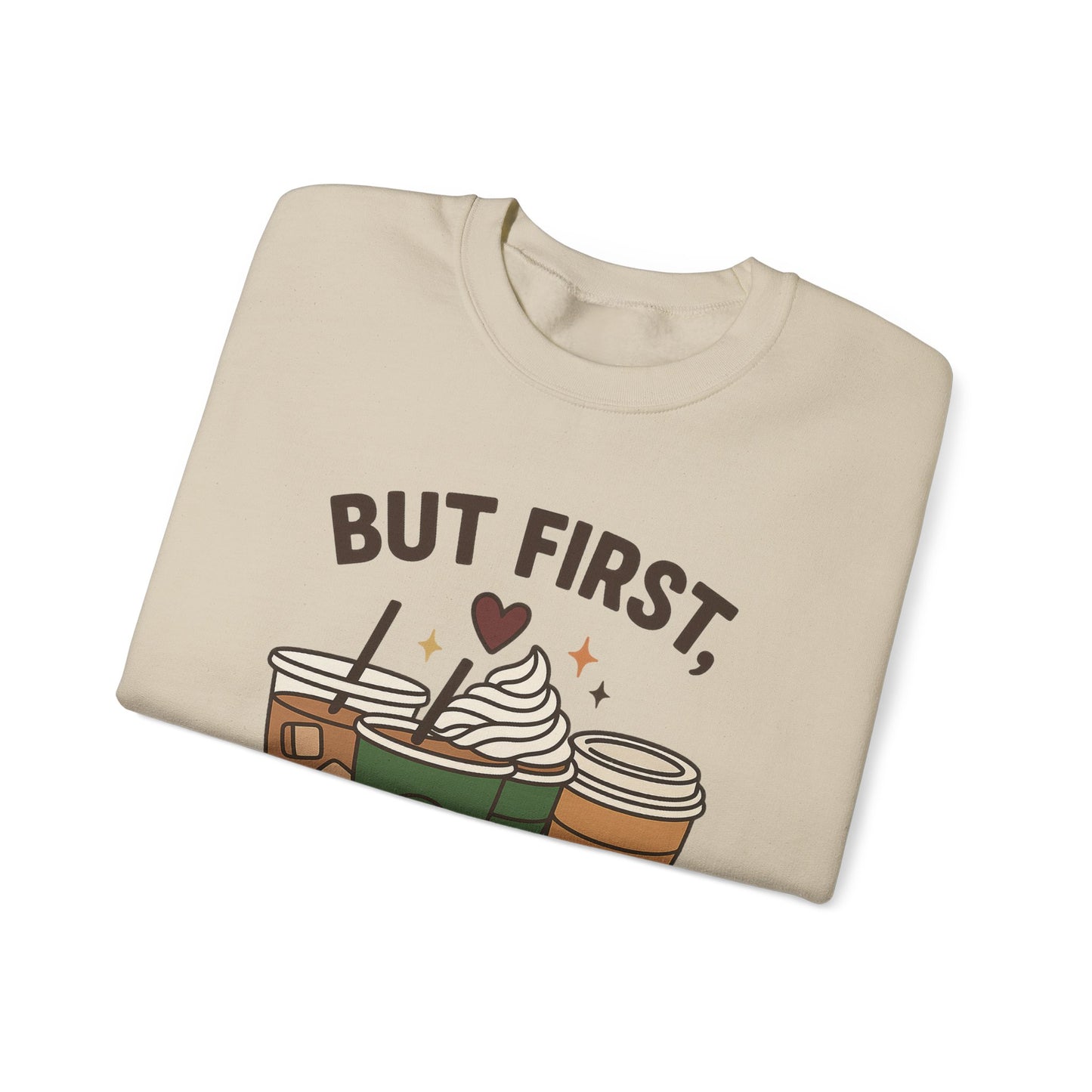 ☕❤️ But First, Coffee Sweatshirt USA | Unisex Coffee Lovers Sweater