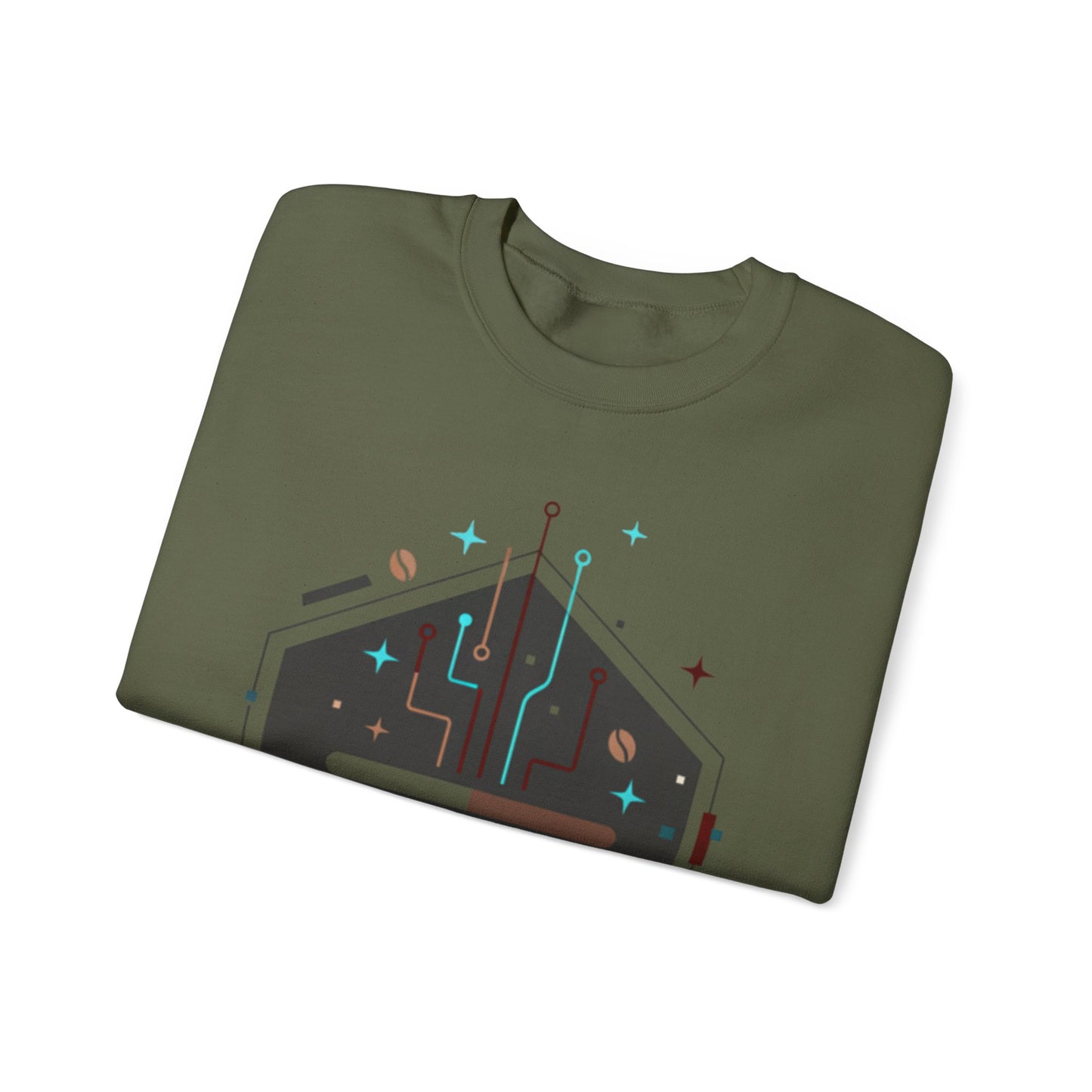 ⚡☕ Tech Coffee Circuit Sweatshirt USA | Eco-Friendly Unisex Coffee Sweater