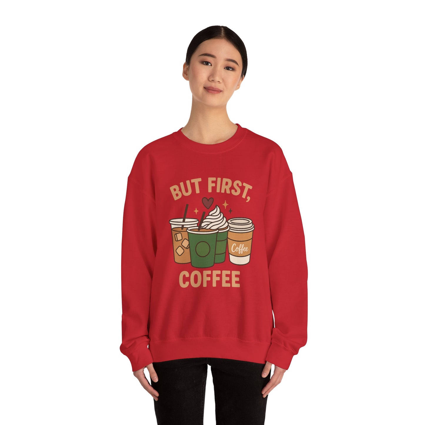 ☕❤️ But First, Coffee Sweatshirt USA | Unisex Coffee Lovers Sweater