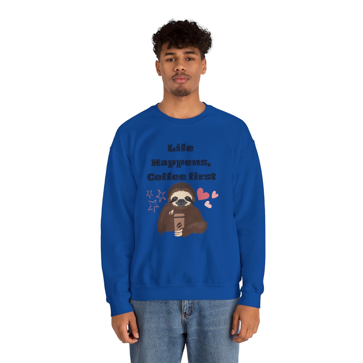 🦥☕ Sloth Coffee Sweatshirt USA | Life Happens Coffee First Sweater