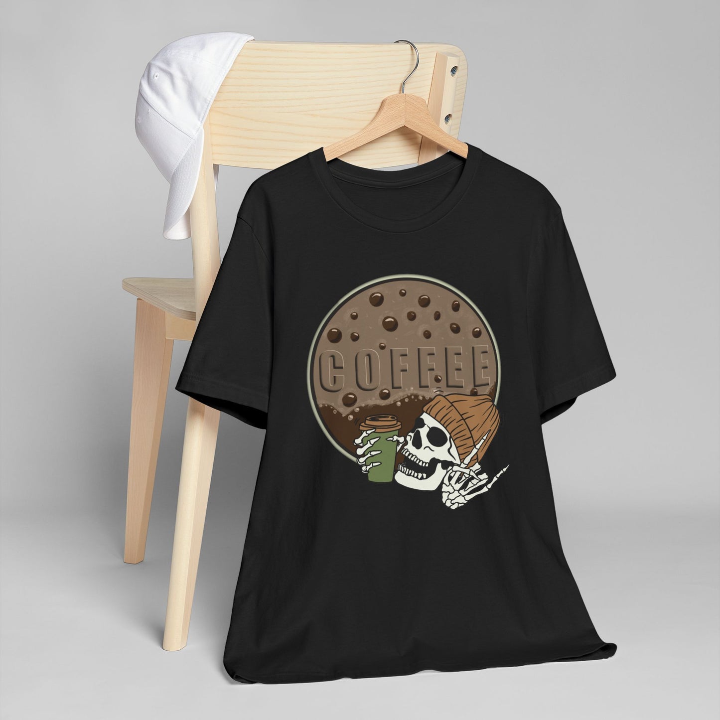 Coffee Skeleton T-Shirt – Cool Skull Graphic Tee for Coffee Lovers (USA Only)