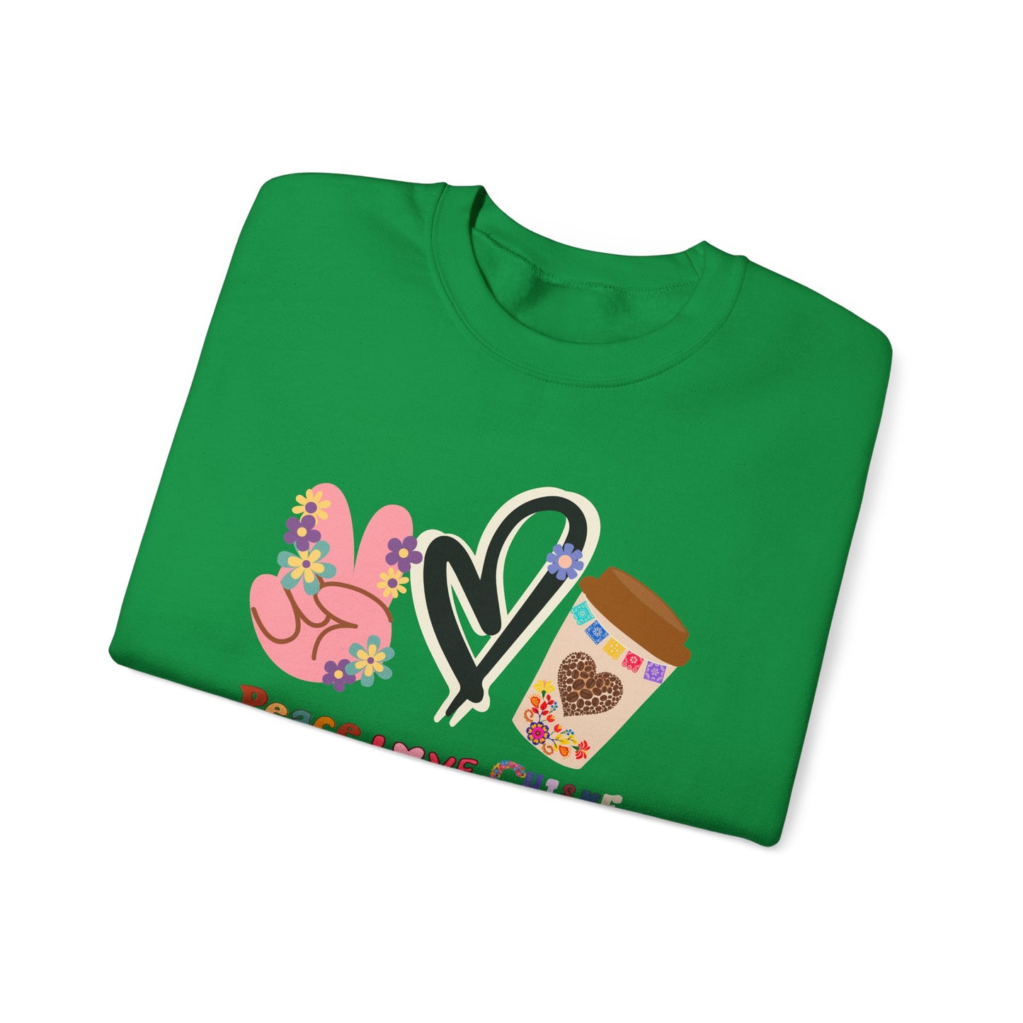 πΈβ Peace Love Chisme Coffee Sweatshirt USA | Funny Unisex Sweater