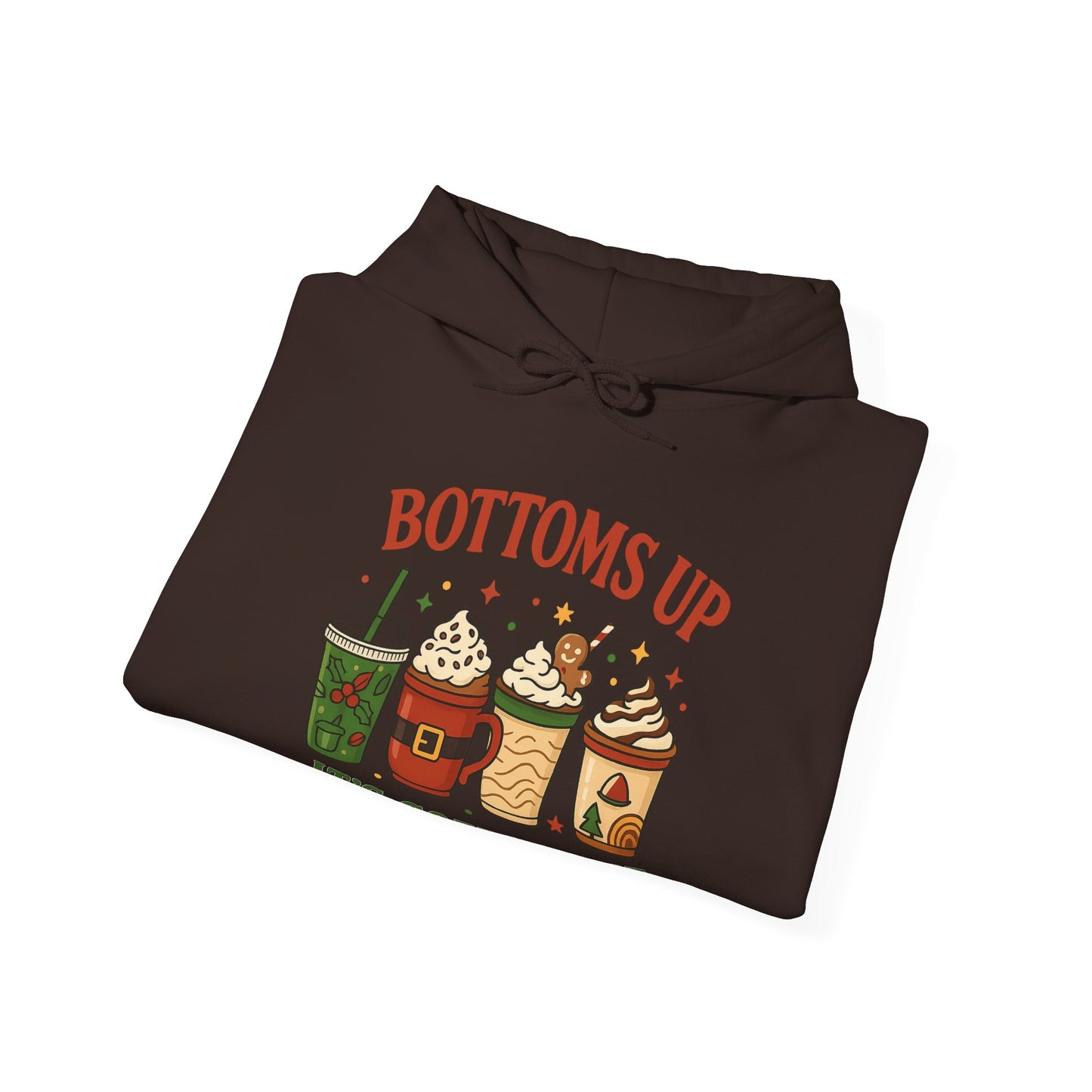 Bottoms Up Coffee Time Hoodie USA ☕ – Unisex Hoodie for Coffee Lovers