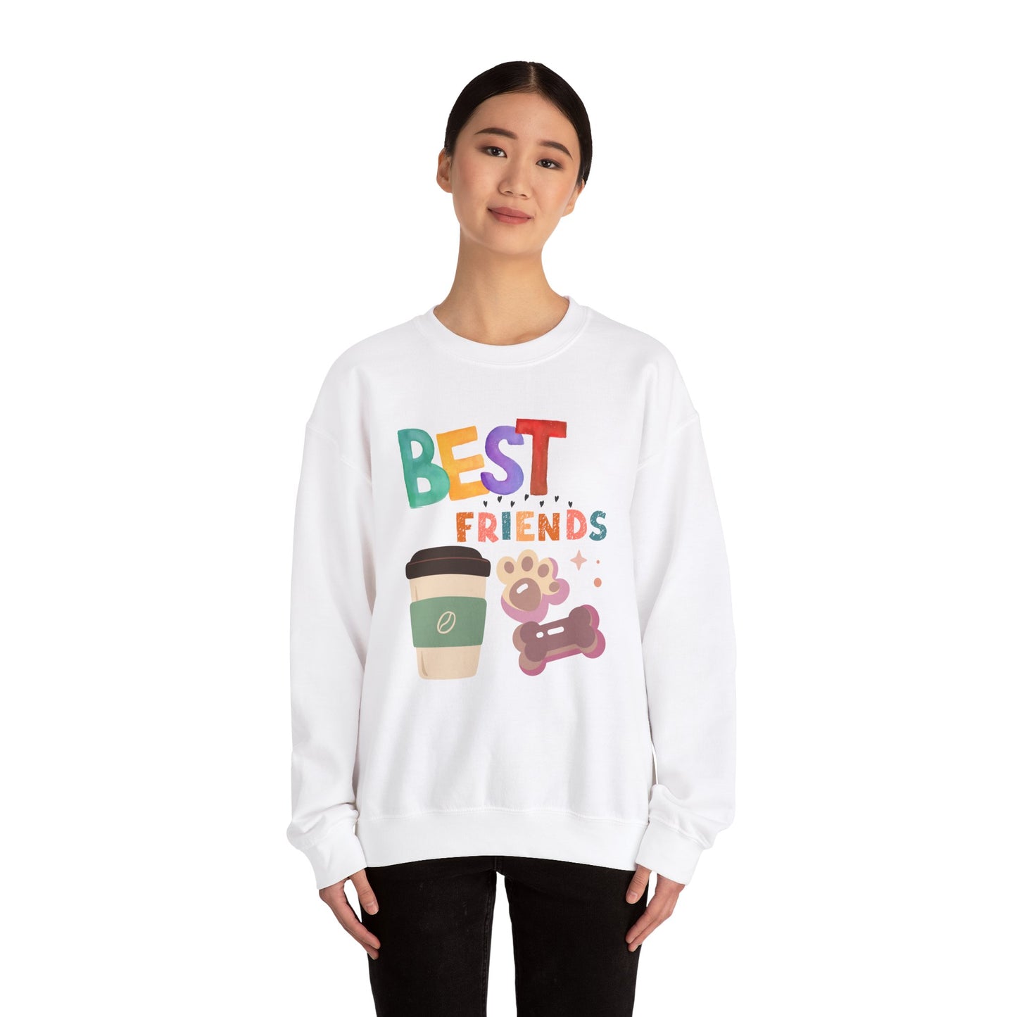 ๐พ Best Friends Coffee & Dog Sweatshirt USA | Unisex Cozy Sweater