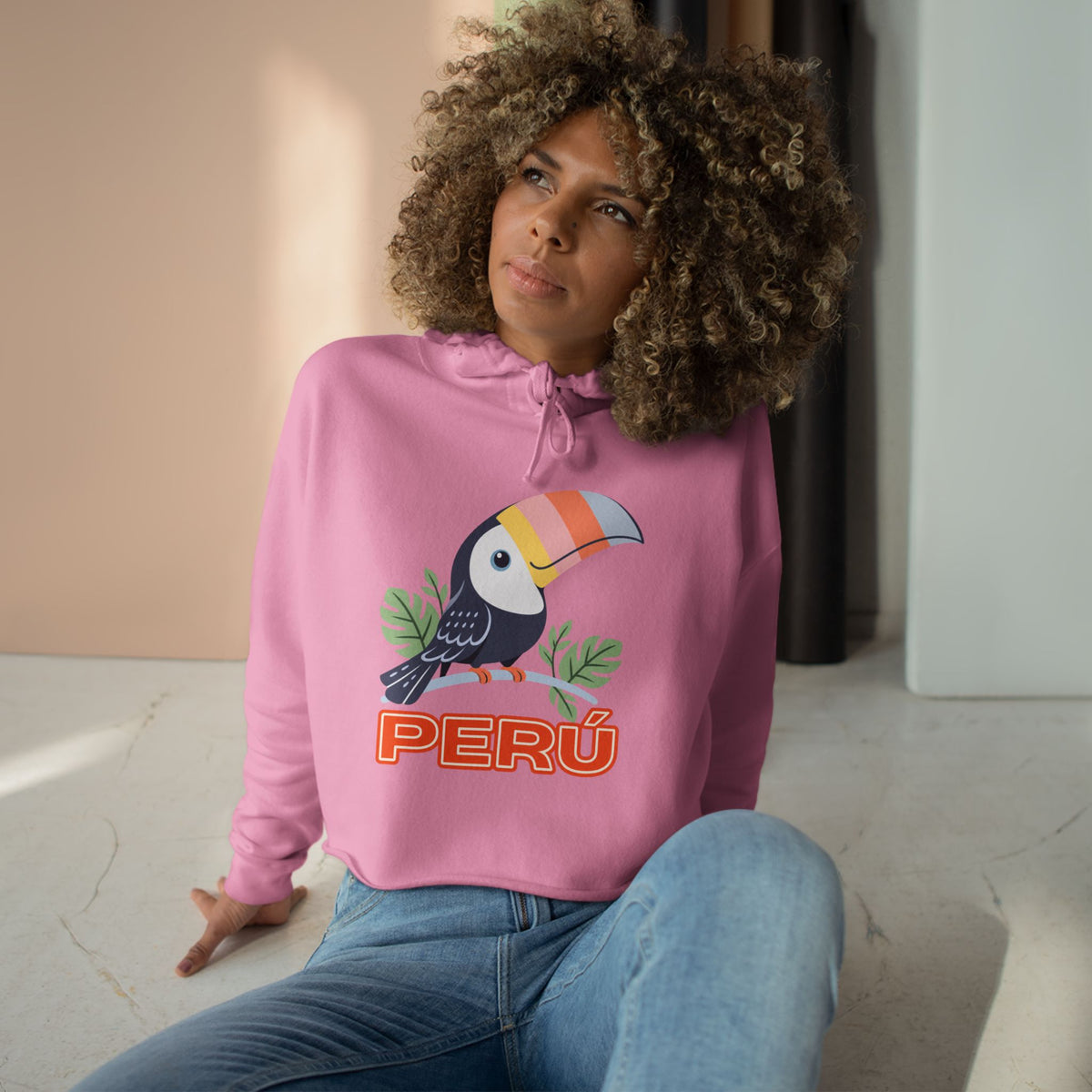 Best Pastel Toucan Peru Crop Hoodie - Cute Amazon Bird Gift