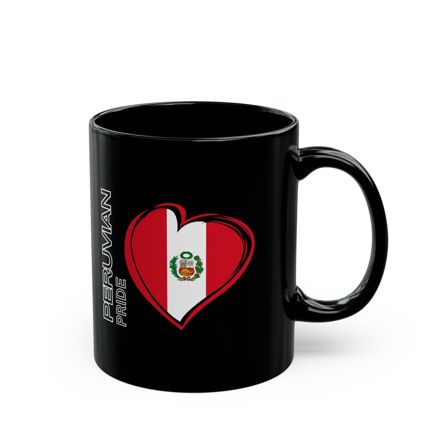 Best Peruvian Coffee Black Mug (11oz, 15oz) "Peru Flag"