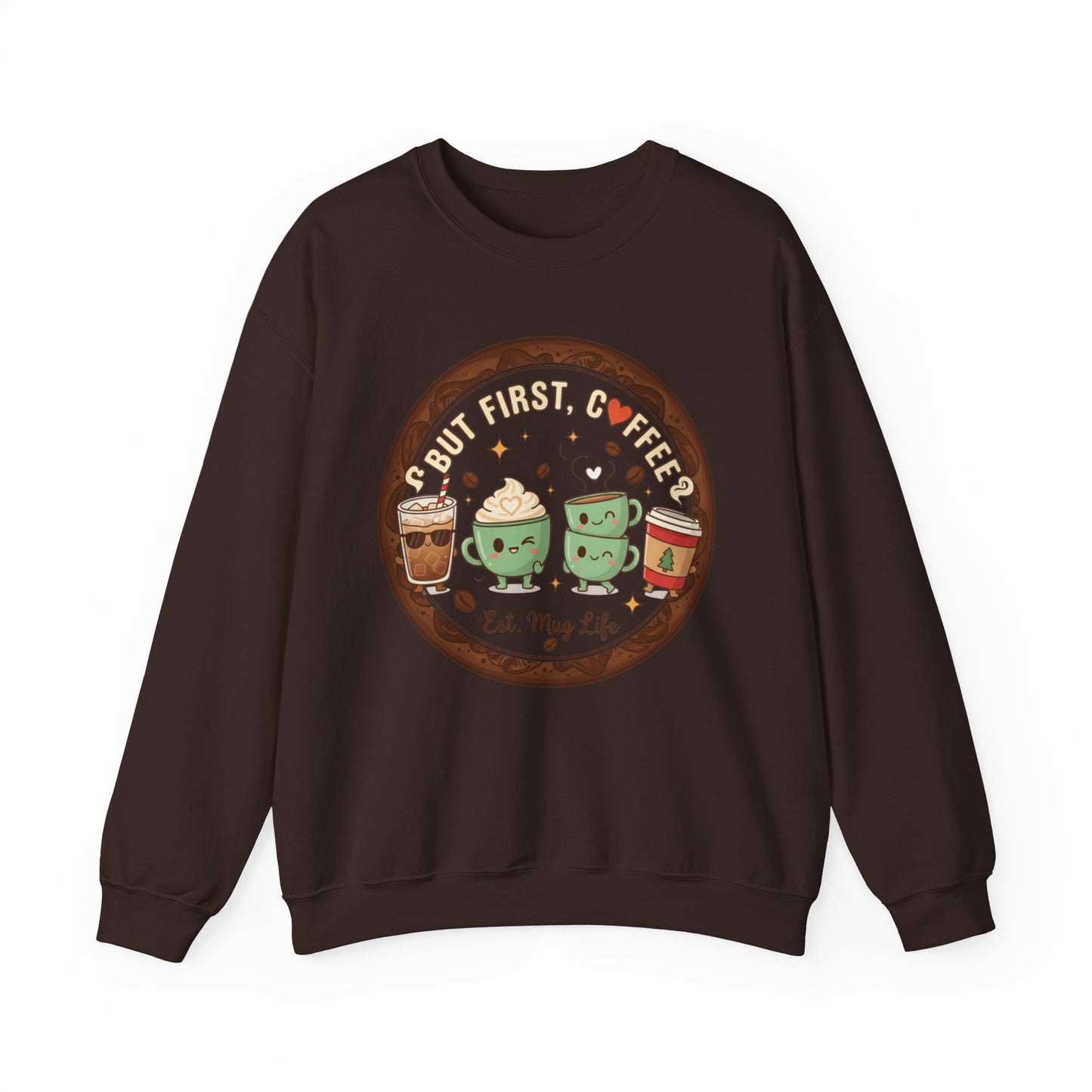 ☕❤️ But First, Coffee Mug Life Sweatshirt USA | Cozy Unisex Coffee Sweater