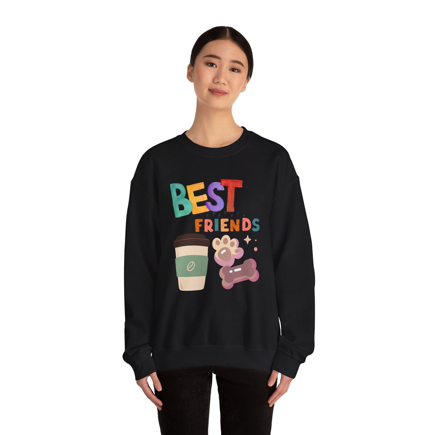 ๐พ Best Friends Coffee & Dog Sweatshirt USA | Unisex Cozy Sweater