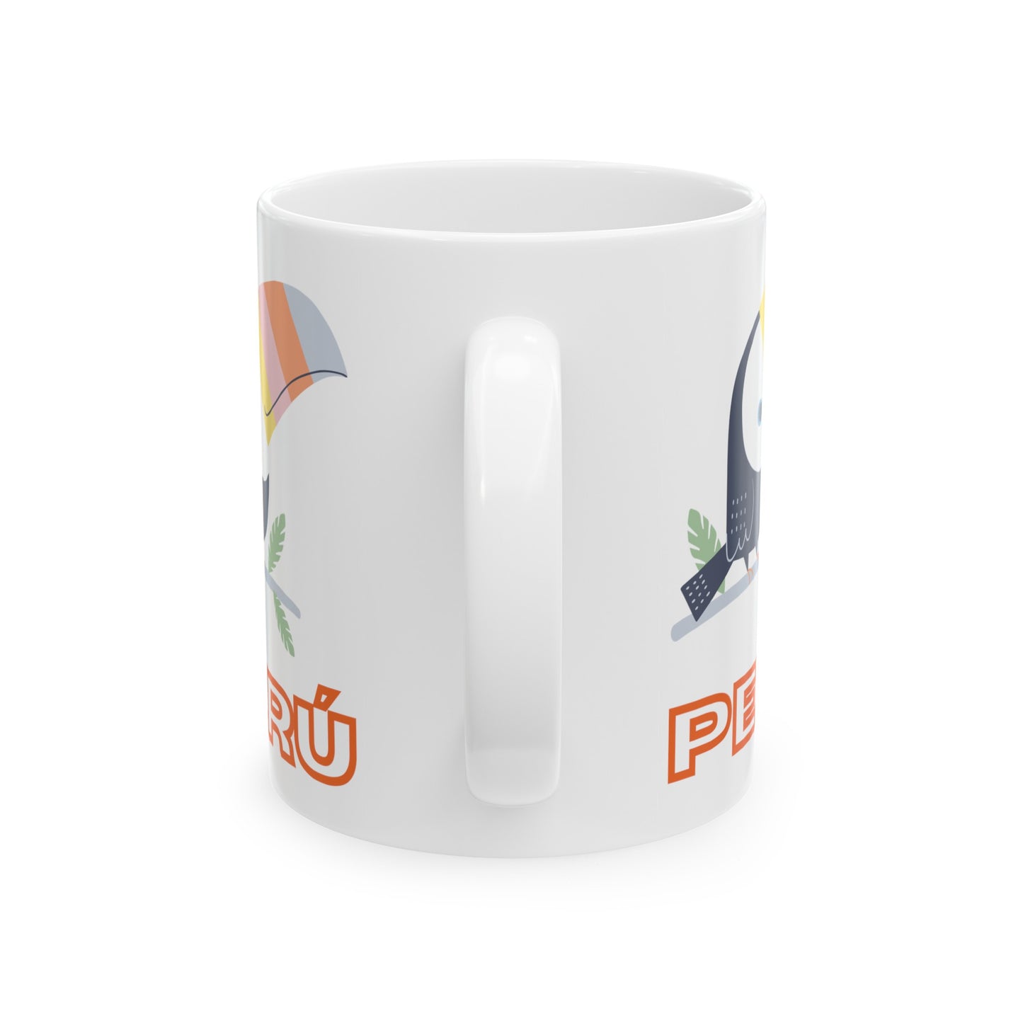 Best Peruvian Ceramic Coffee Mug, (11oz, 15oz) "Peruvian Toucan"