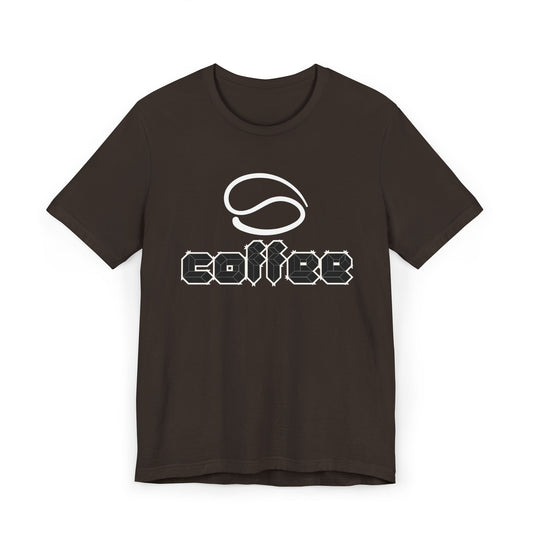 Geometric Coffee Logo T-Shirt – Modern Coffee Bean Graphic Tee for Coffee Lovers (USA Only)