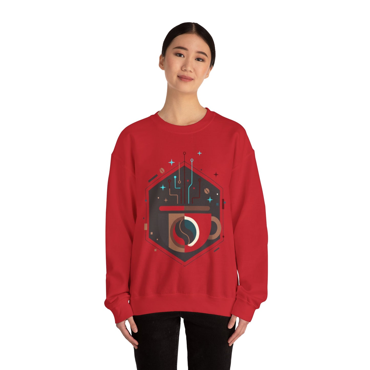 ⚡☕ Tech Coffee Circuit Sweatshirt USA | Eco-Friendly Unisex Coffee Sweater