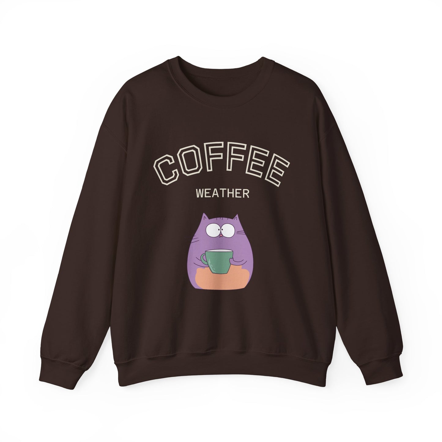πΎβ Coffee Weather Cat Sweatshirt USA | Eco-Friendly Unisex Coffee Sweater