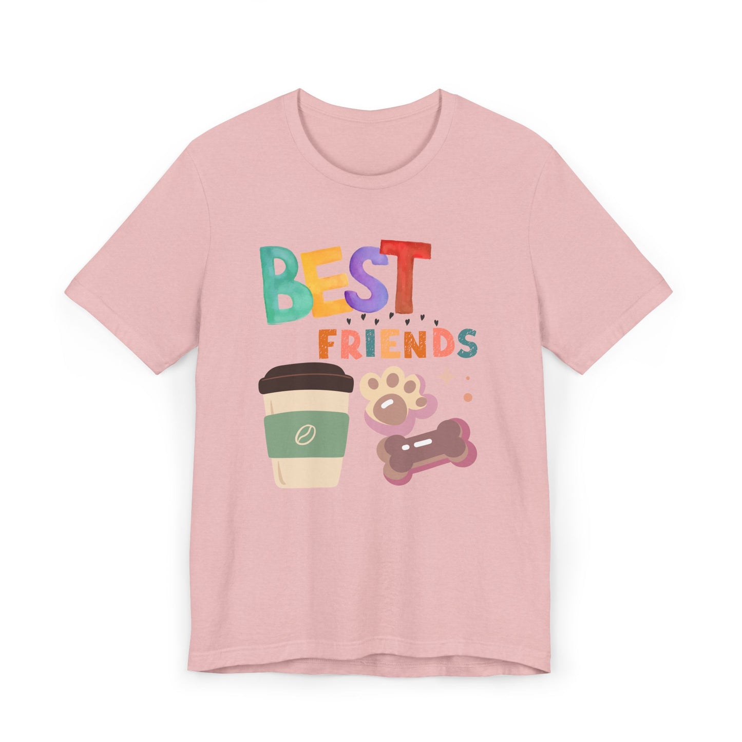 Best Friends Coffee & Dogs T-Shirt – Cute Pet Lover Graphic Tee for Coffee Fans (USA Only)