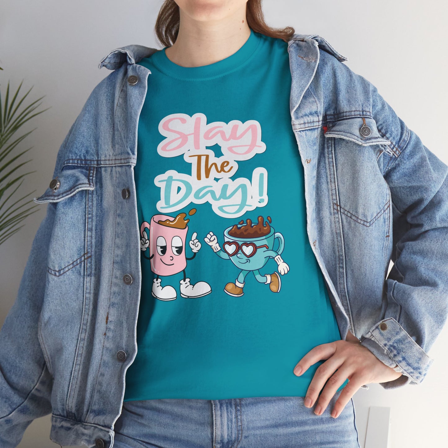 Best Unisex Coffee Tee That's Serving Motivation: Pastel Power Brew 'Slay the Day'