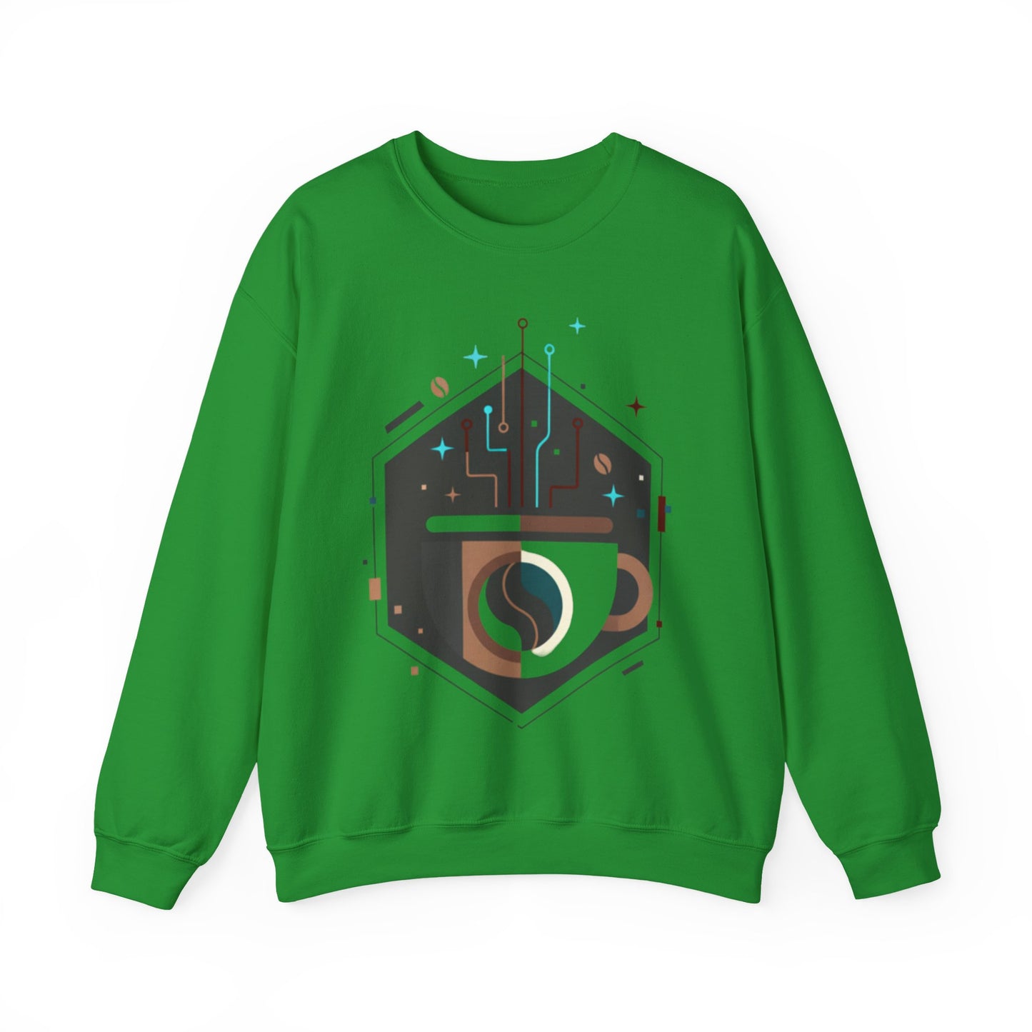 ⚡☕ Tech Coffee Circuit Sweatshirt USA | Eco-Friendly Unisex Coffee Sweater