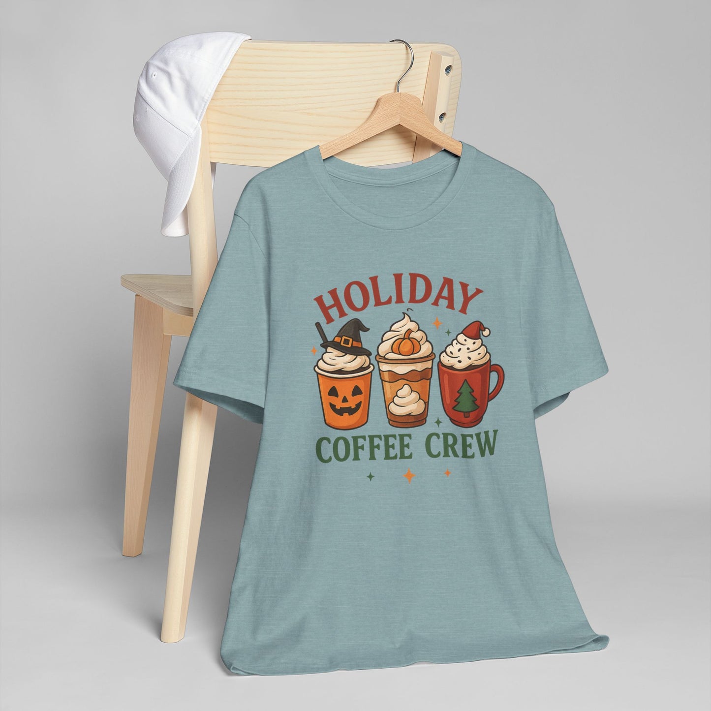 πππ Holiday Coffee Crew Unisex T-Shirt USA | Seasonal Coffee Tee