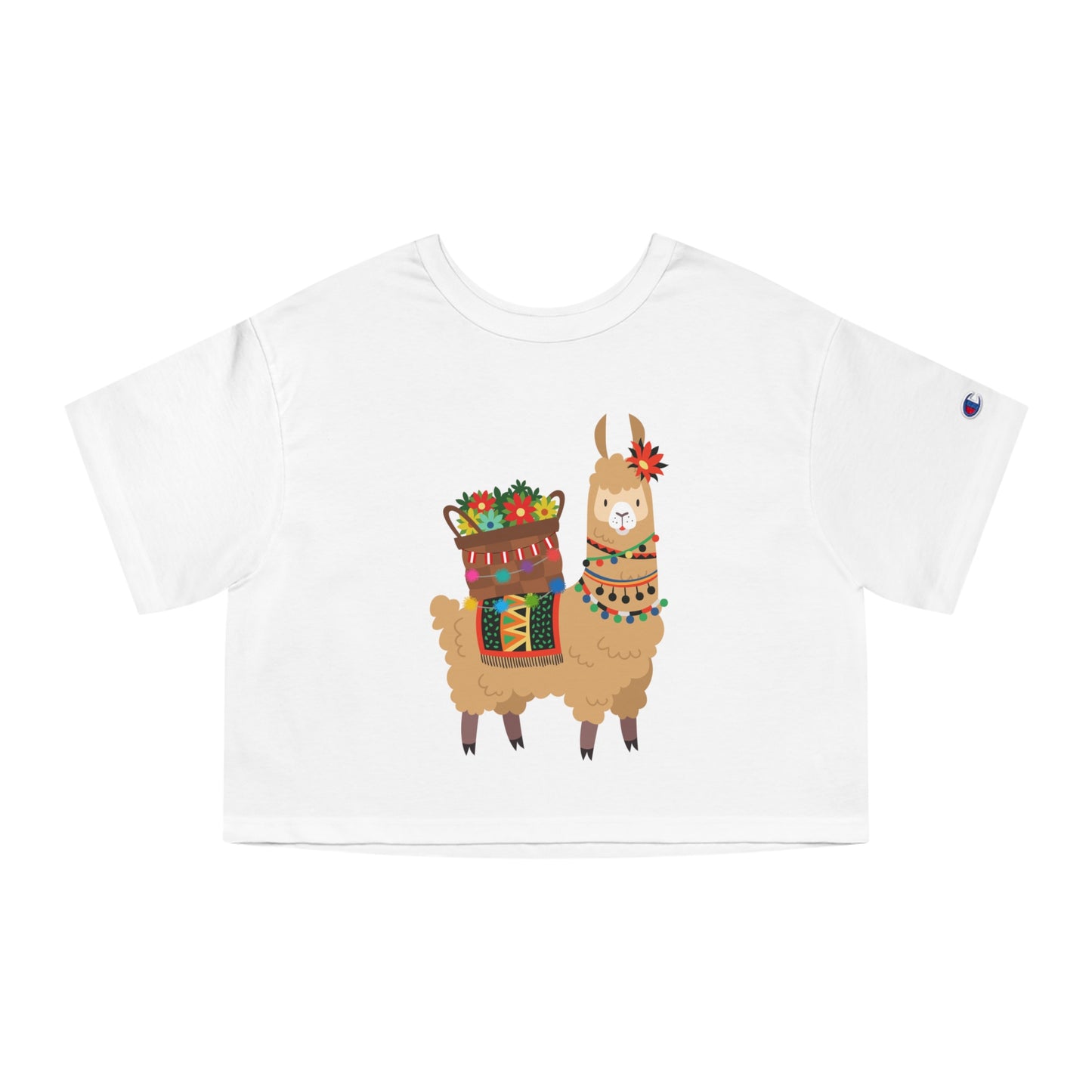 Cropped Customized Champion Tee "No Drama, Just Llama